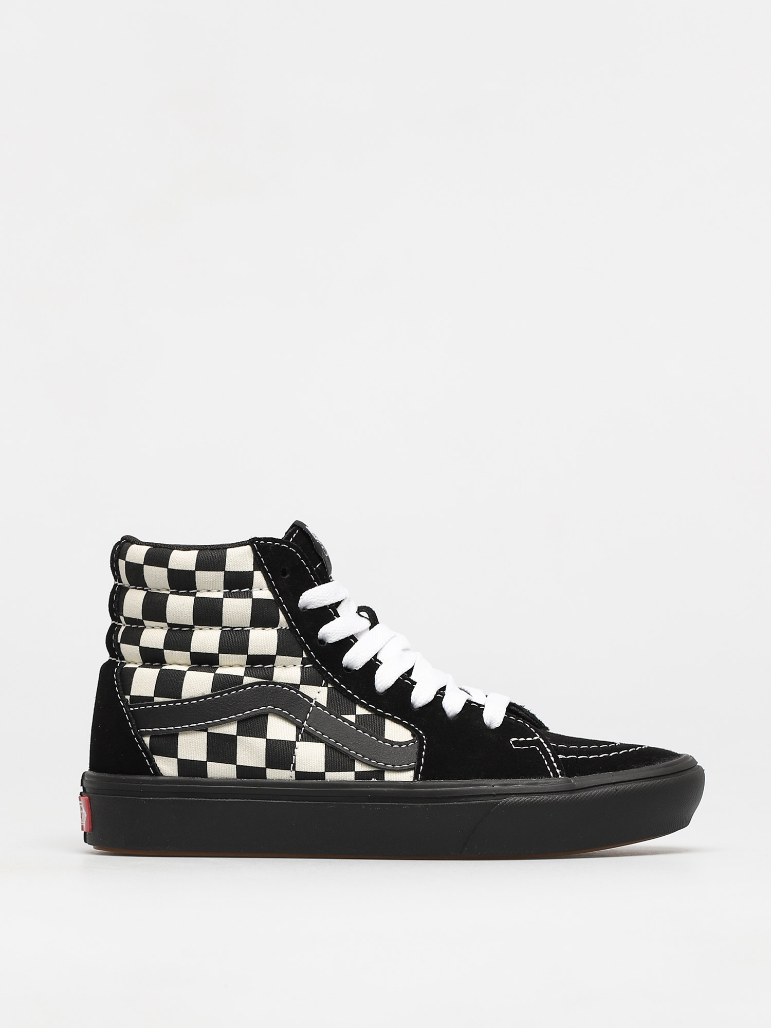 mixed checkerboard vans high top