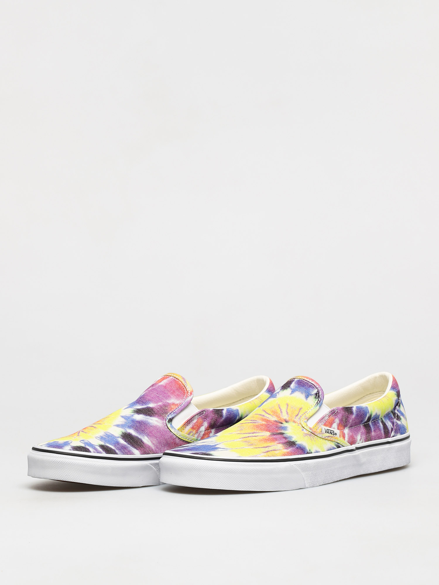 Vans Classic Slip On Shoes (washed/tie dye/true wht)