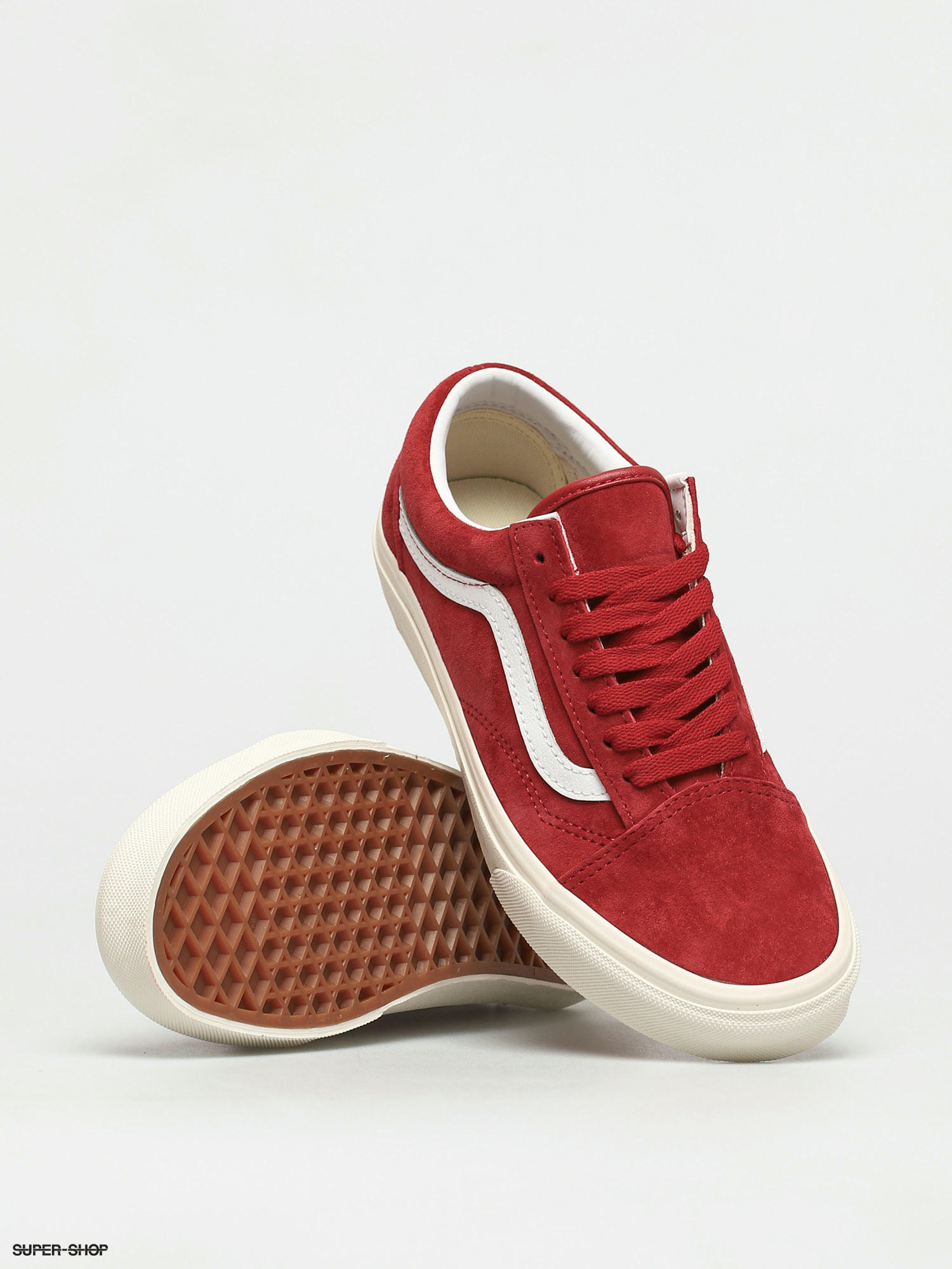 vans old skool pig suede red