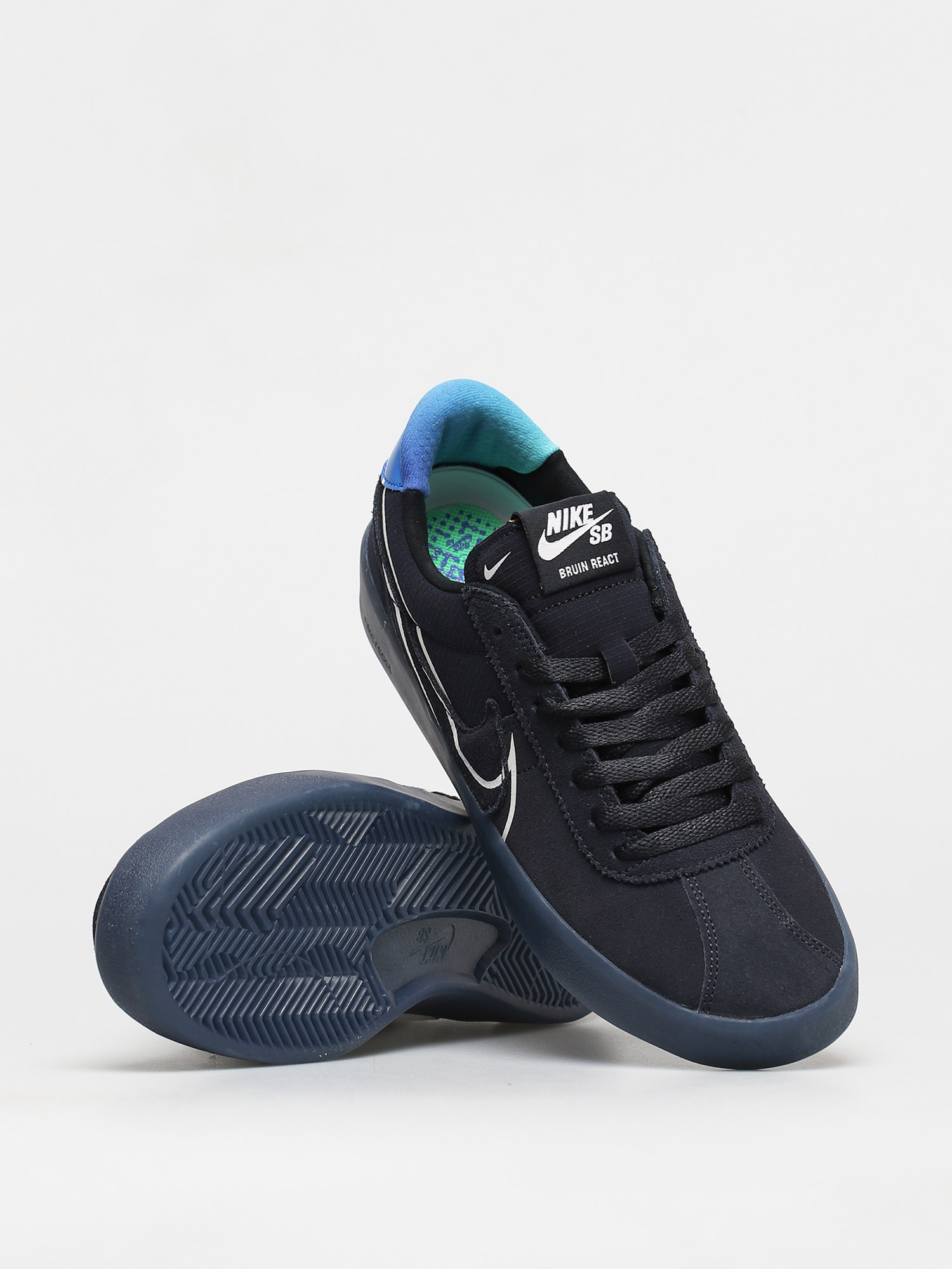 Nike SB Bruin React T Schuhe (dark obsidian/white hyper jade)