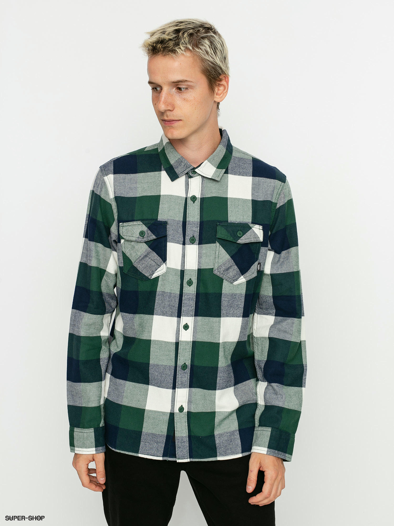 vans green flannel shirt