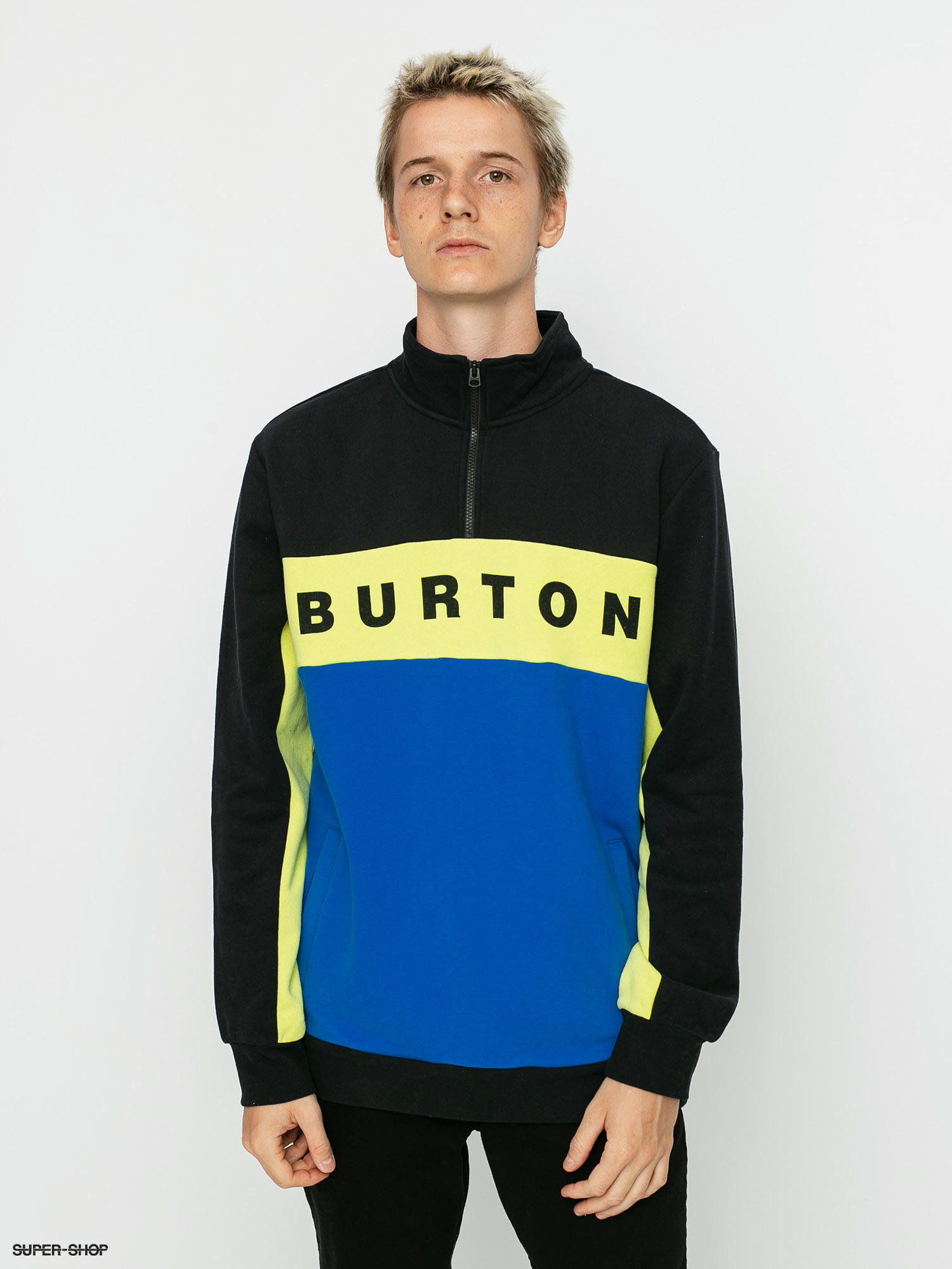 Burton Lowball Quarter Zip Sweatshirt true black lapis blue