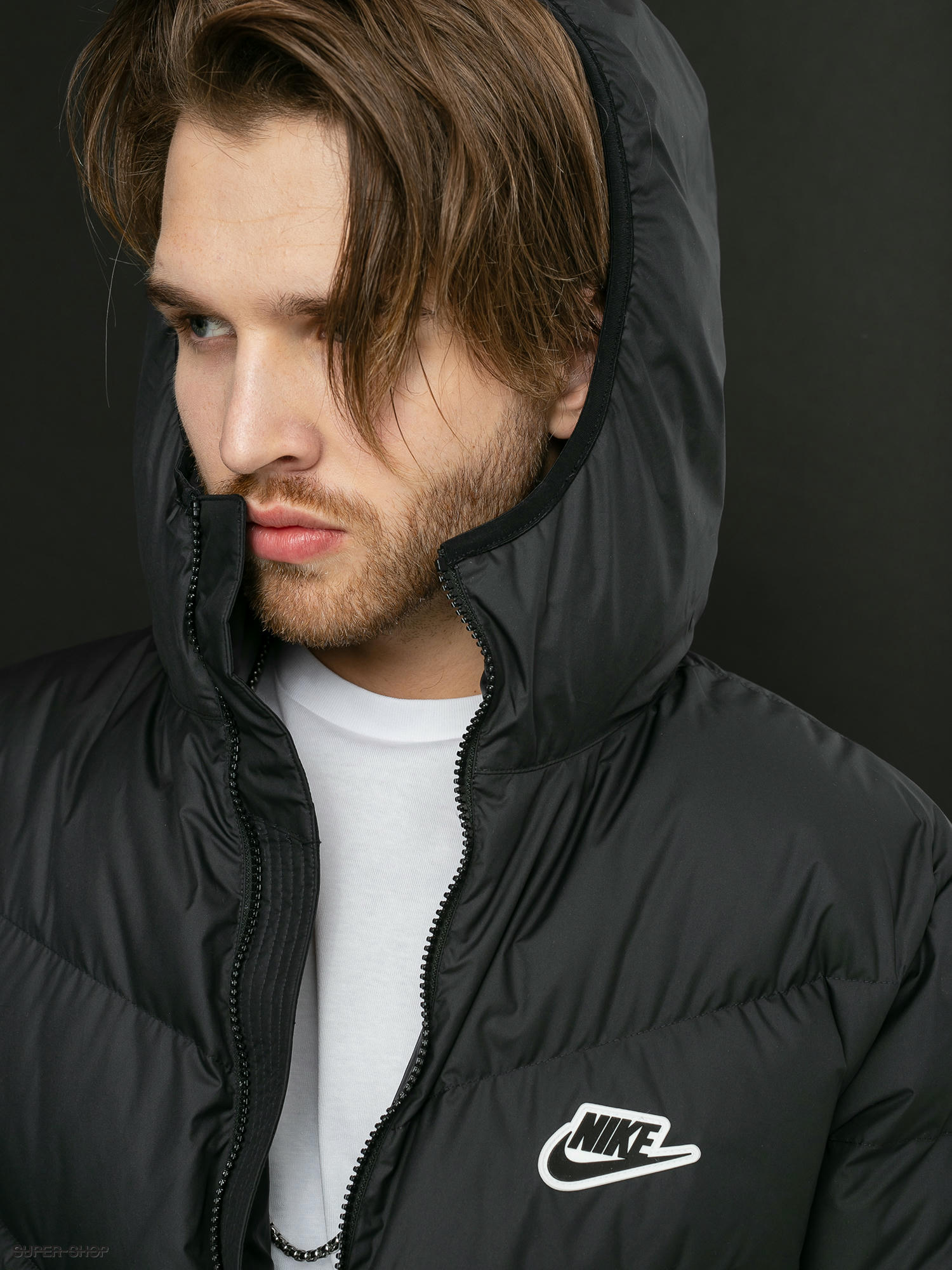 nike down fill parka black