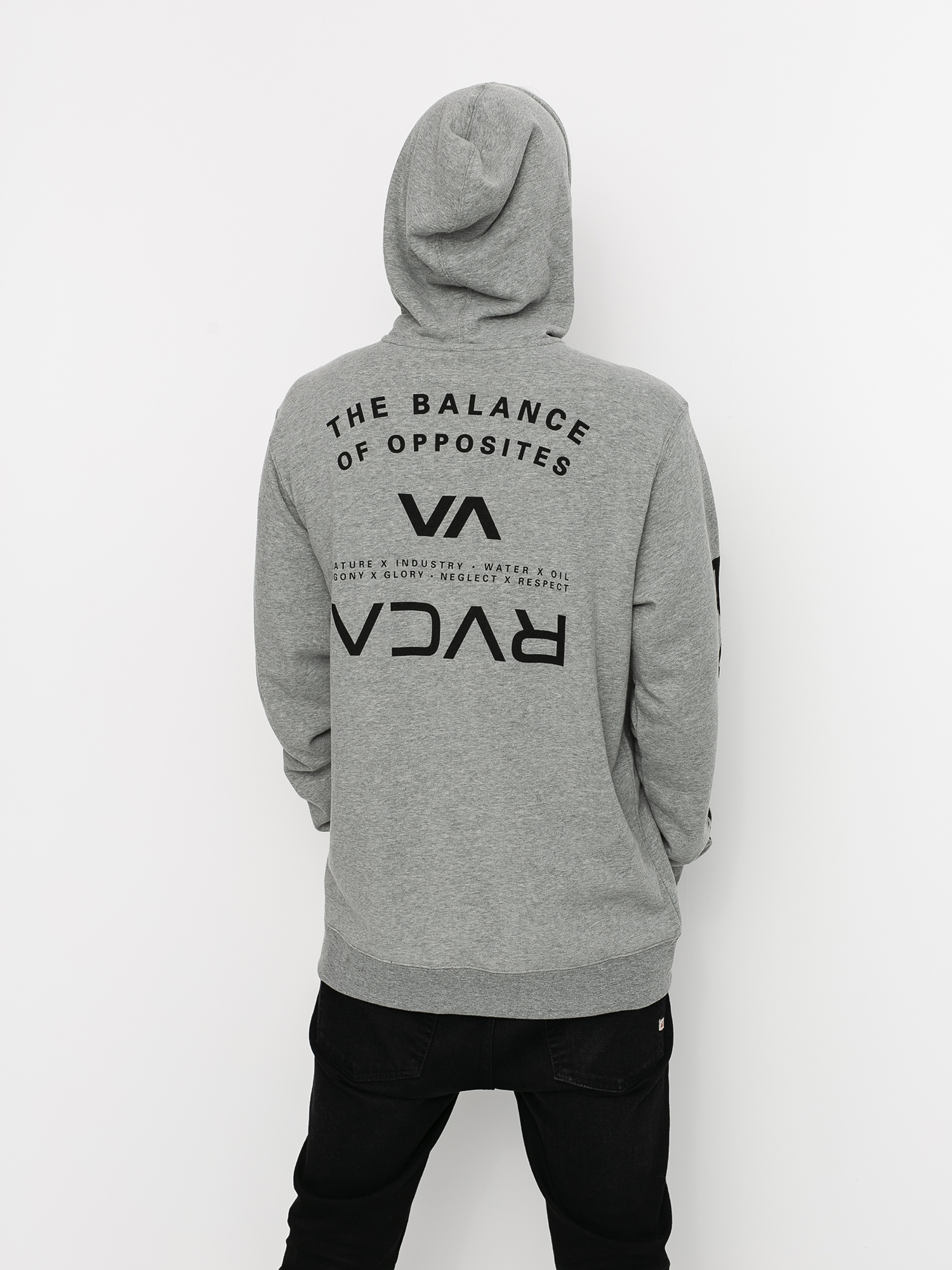 grey rvca hoodie