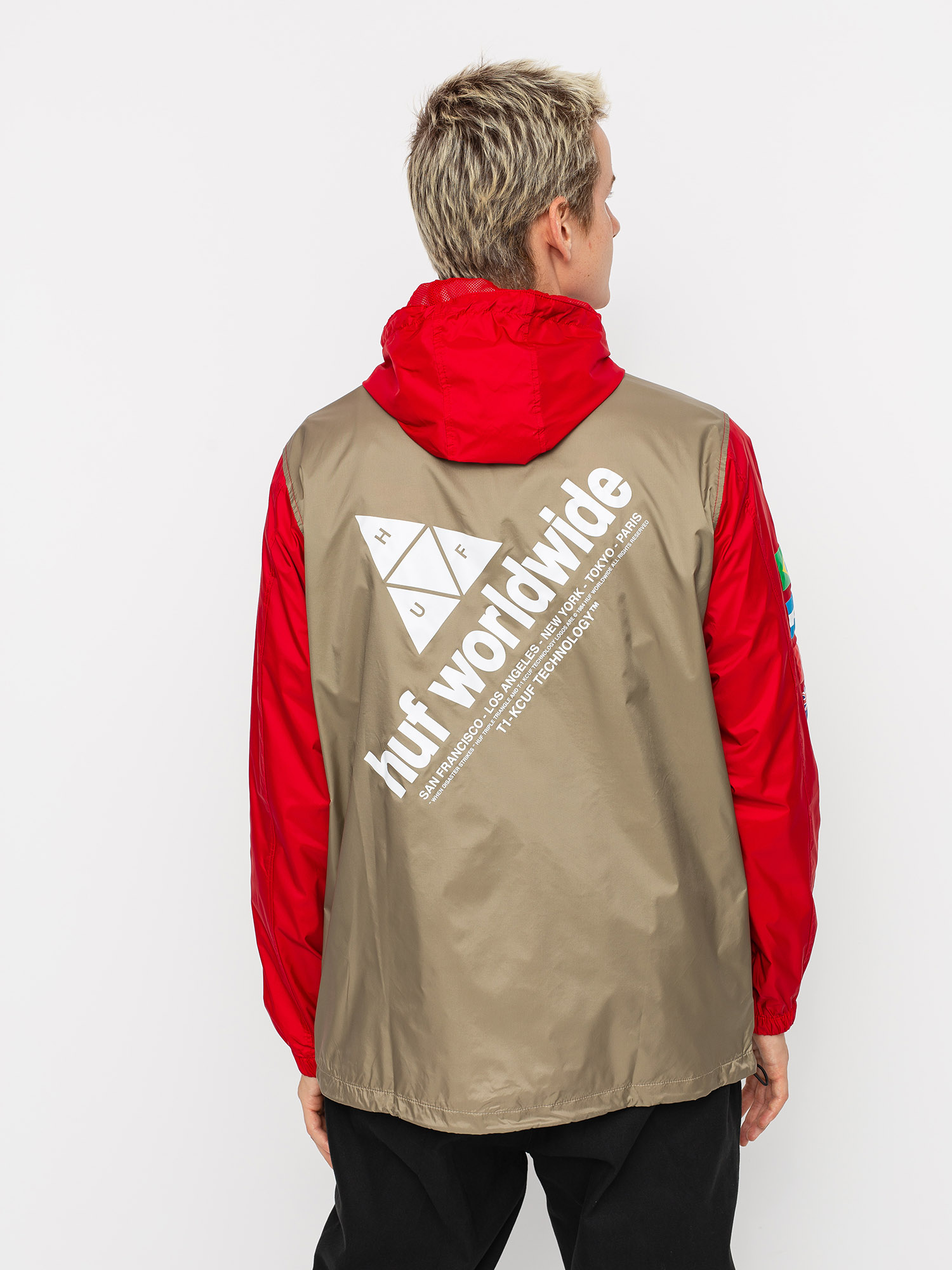 HUF Flags Anorak Jacket (cyber red)