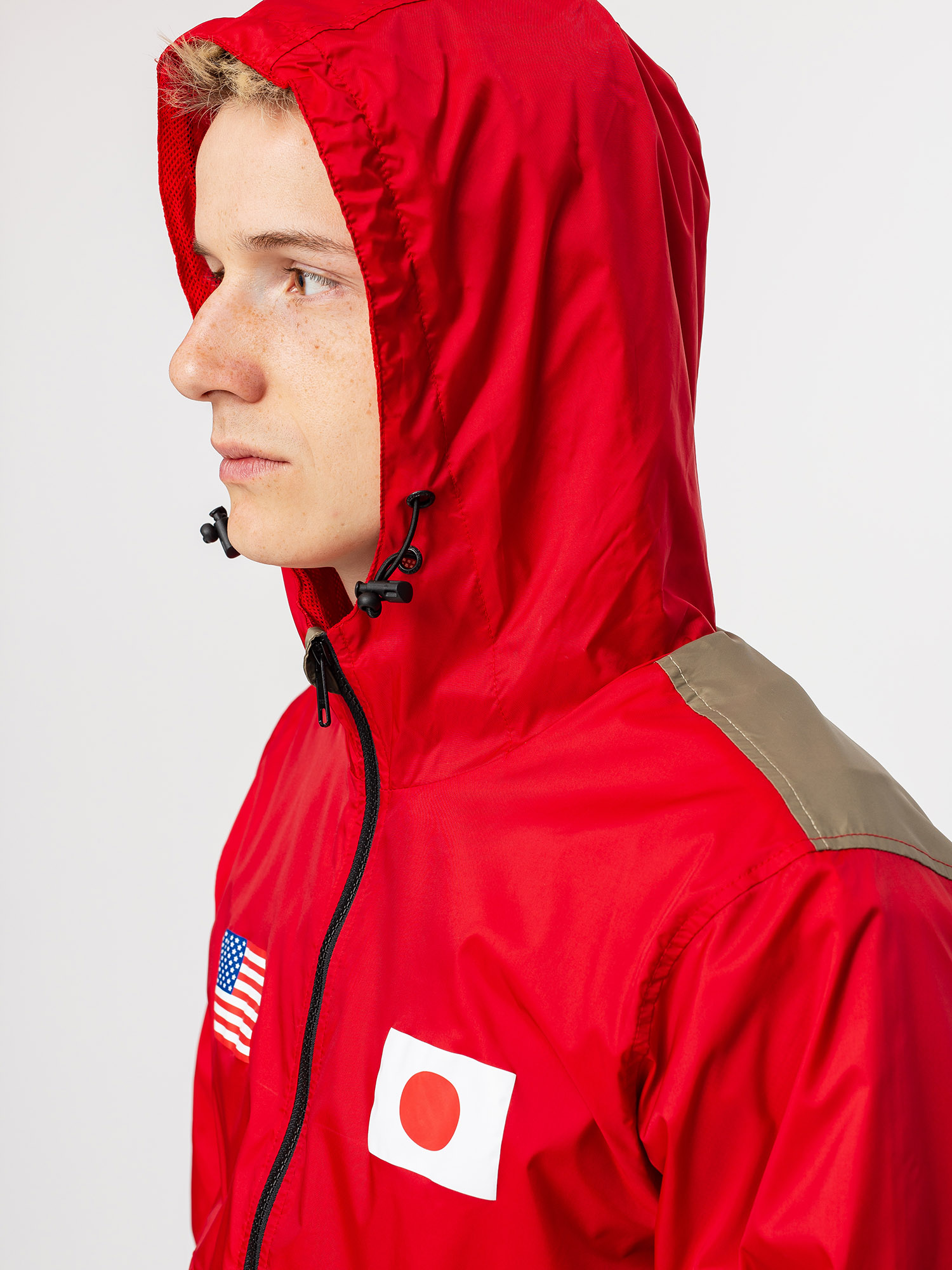 HUF Flags Anorak Jacket (cyber red)