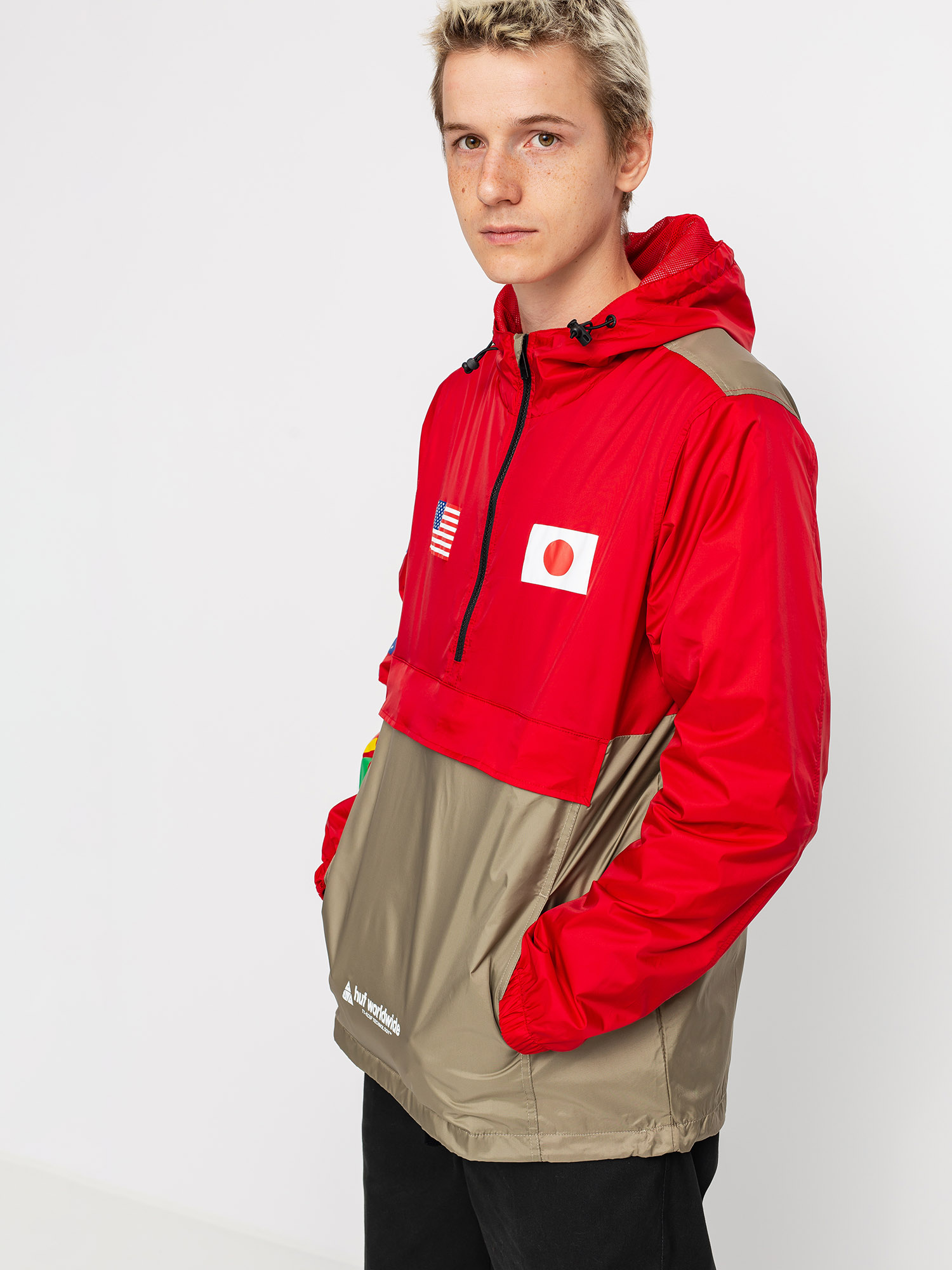 HUF Flags Anorak Jacket (cyber red)
