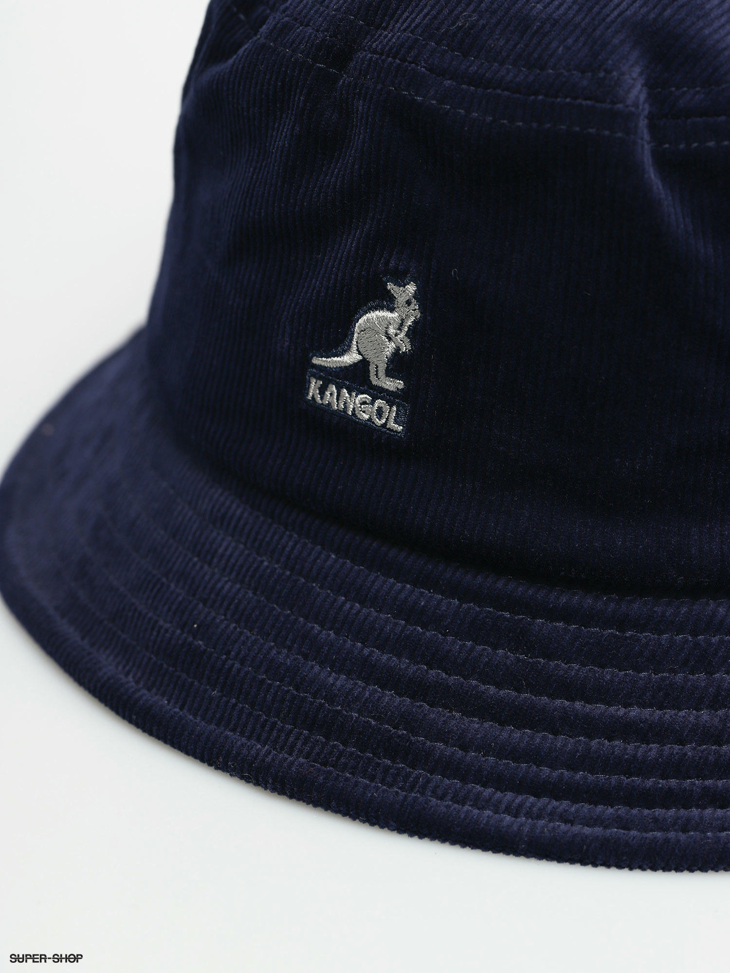 navy blue kangol bucket hat