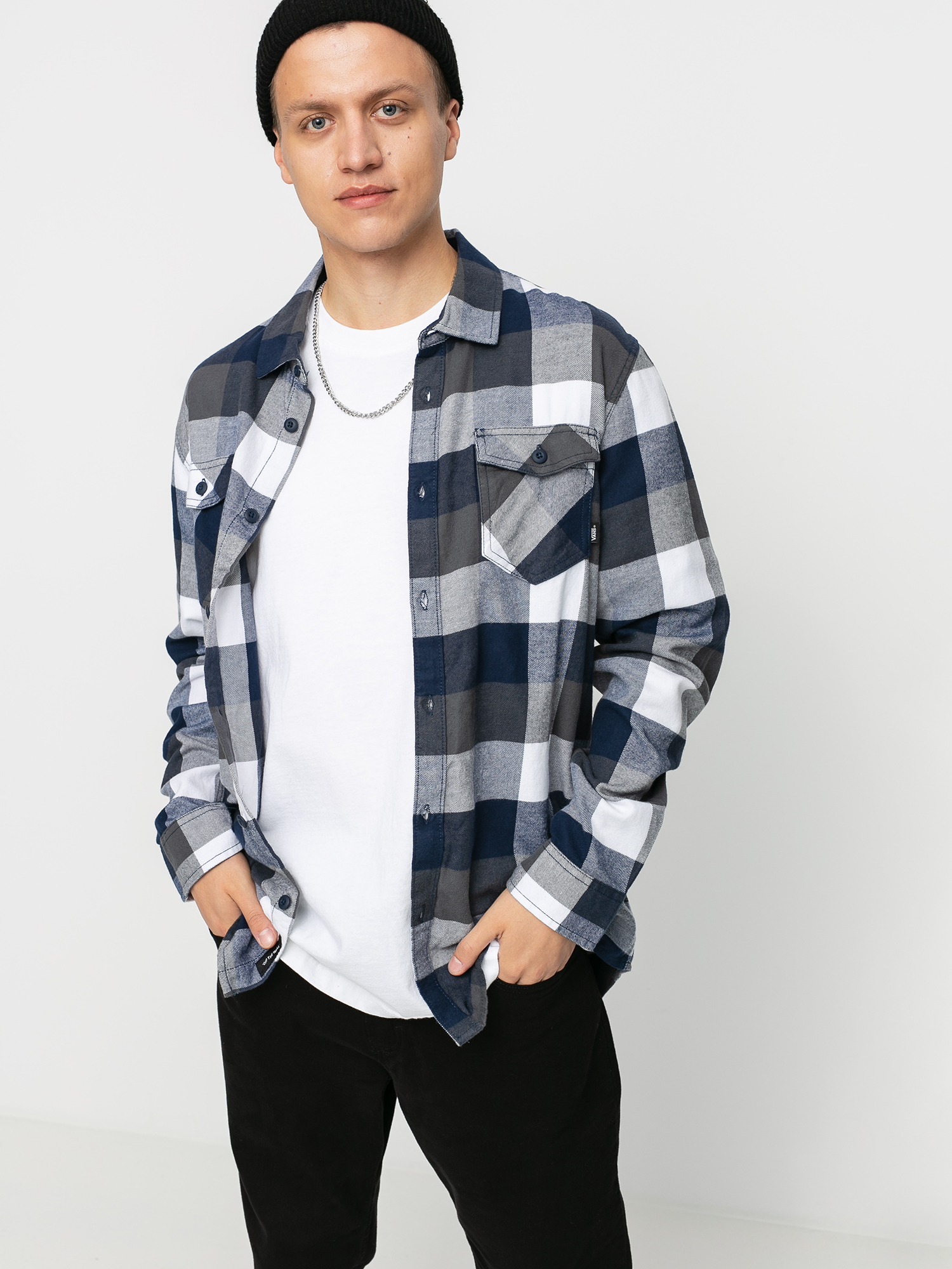 Vans Box Flannel Shirt (white/dress blues)