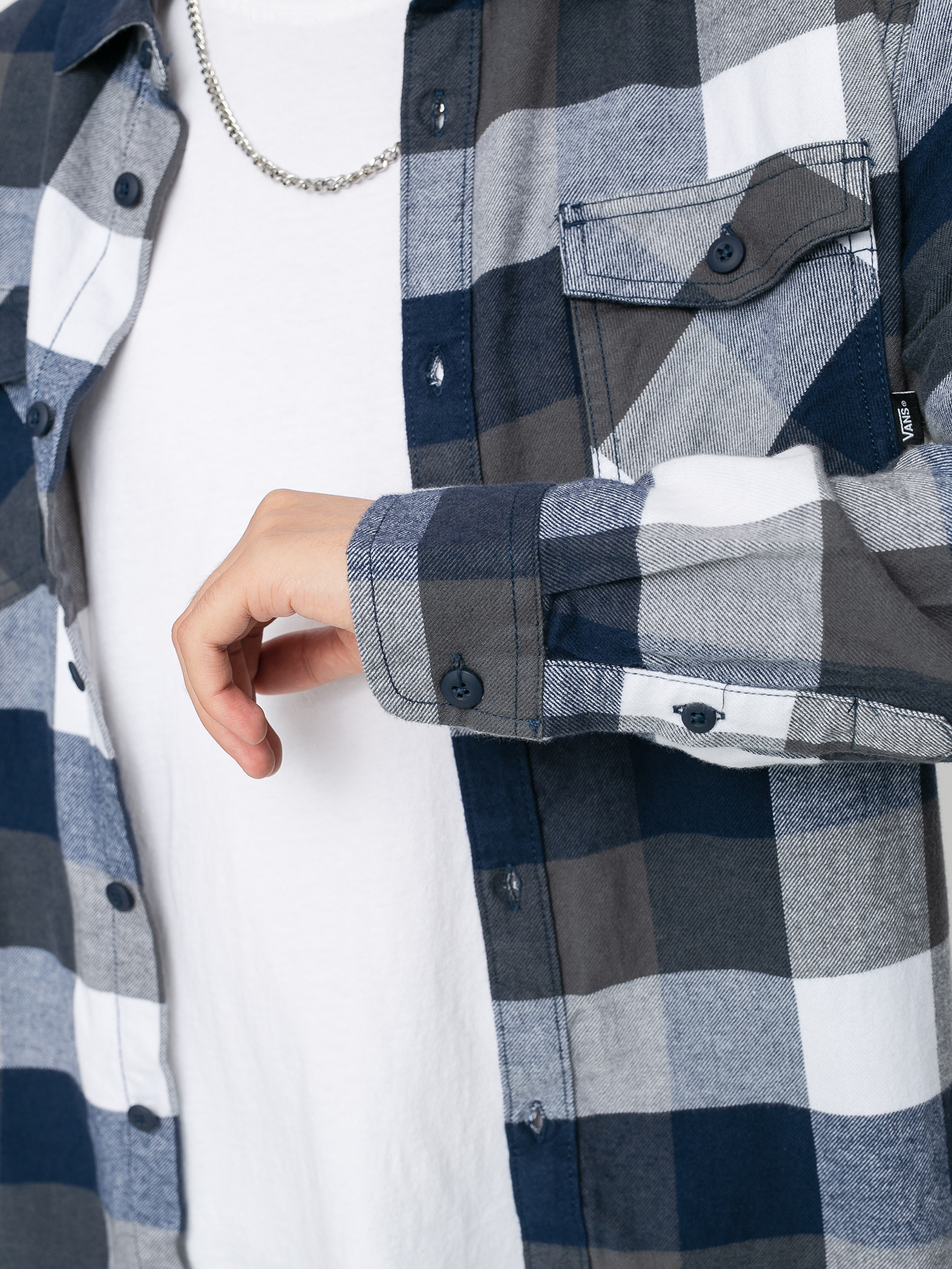 Vans Box Flannel Shirt (white/dress blues)