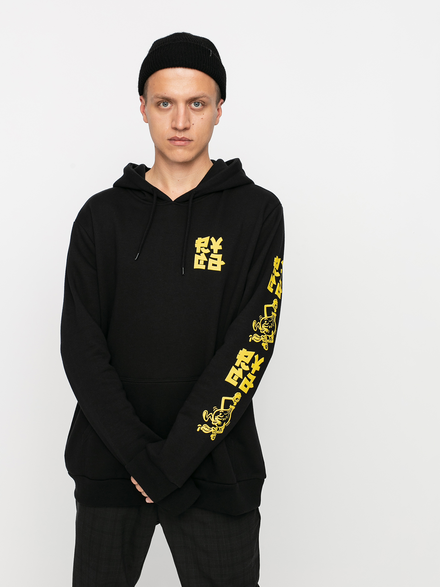 rvca hoodie black