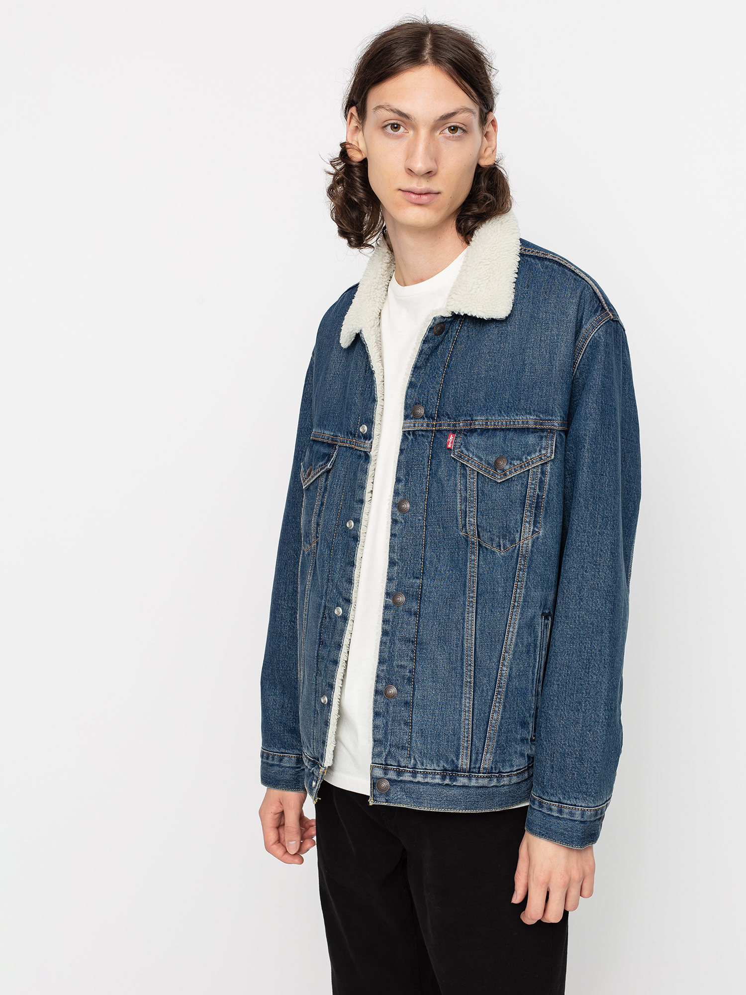 Levi's® Vtg Fit Sherpa Trucker Jacke (dark indigo)