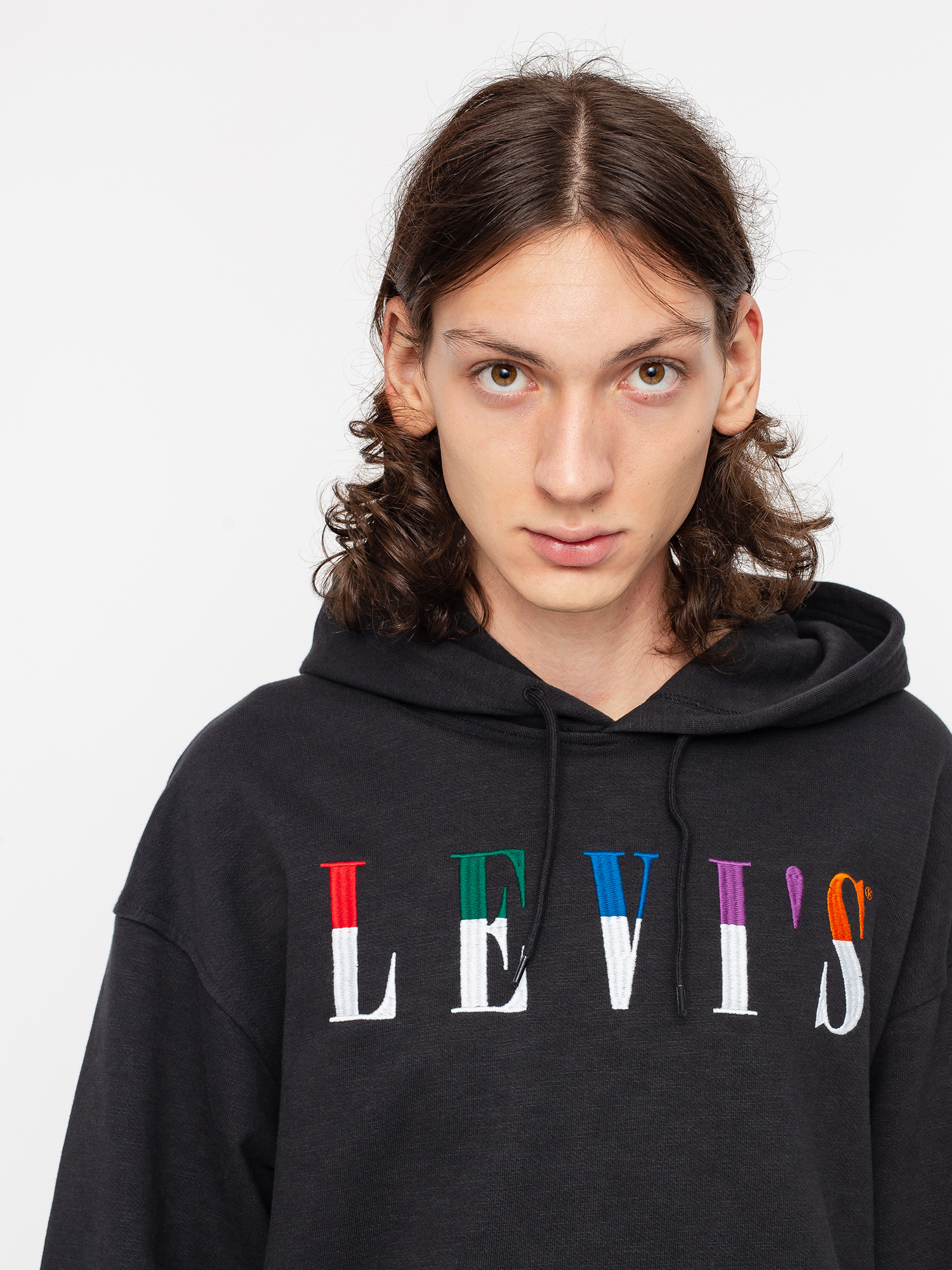 Levi's® T2 Relaxed Graphic HD Hoodie (ssnl serif po jet black)