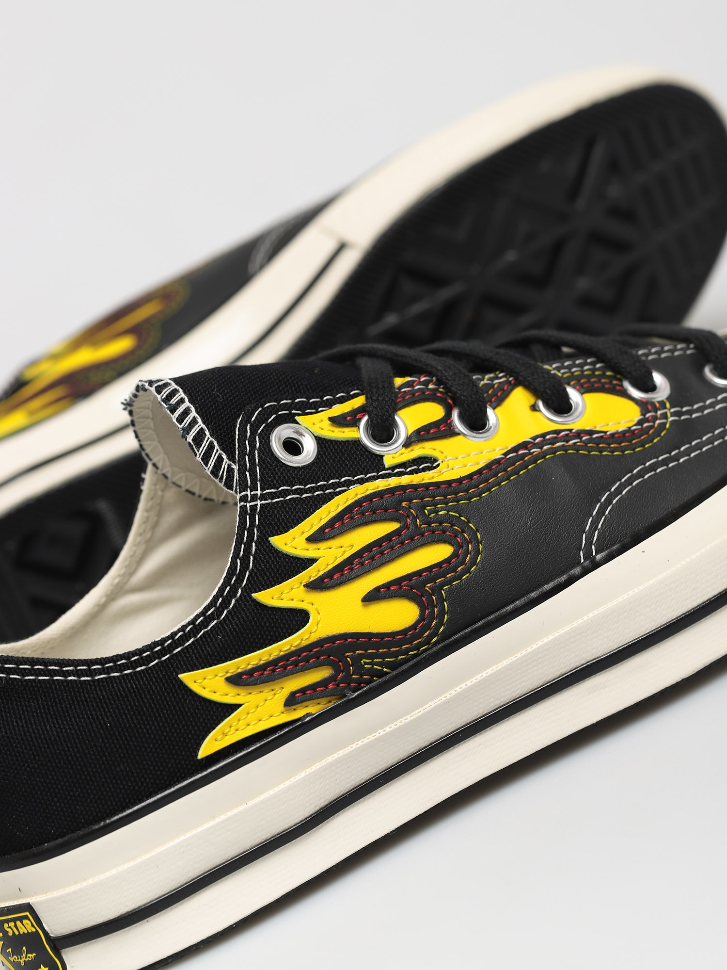 chucks with flames