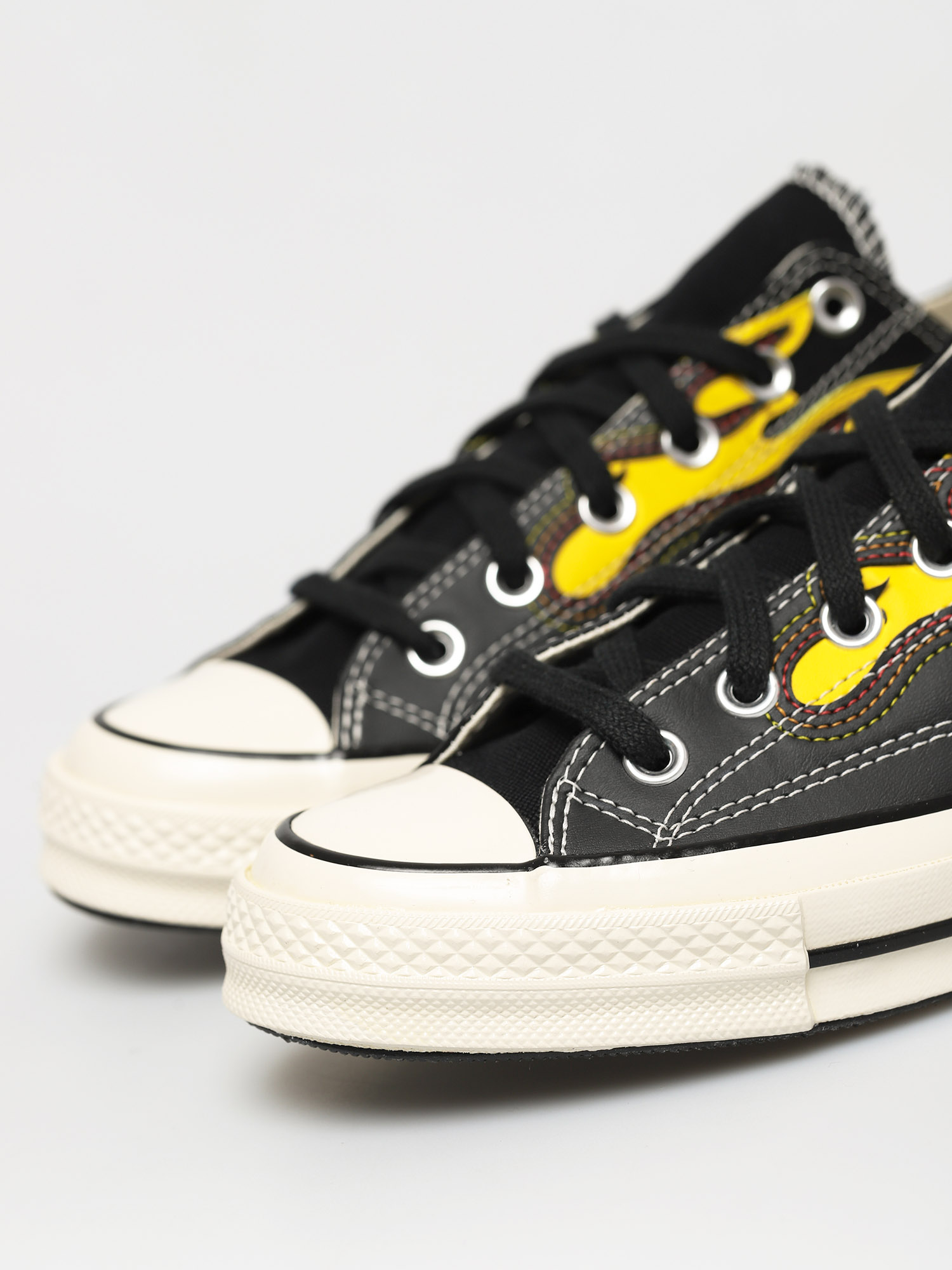 chucks with flames