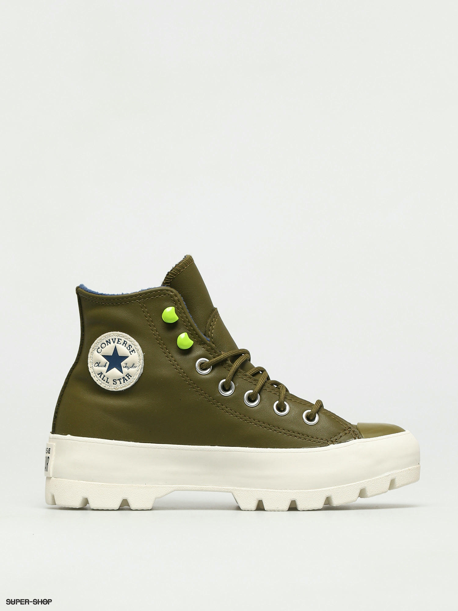 Converse Chuck Taylor All Star Lugged Winter Leather Shoes Wmn (dark  moss/navy/egret)
