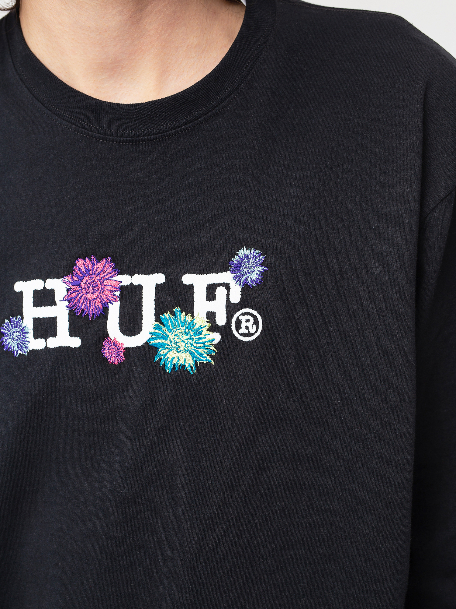 HUF Psycho Daisies Longsleeve black (black)