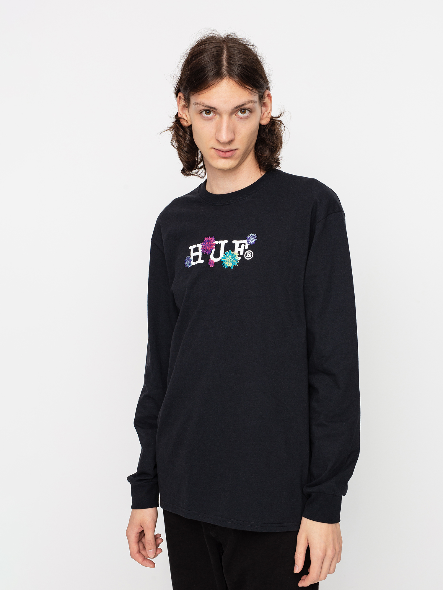 HUF Psycho Daisies Longsleeve black (black)