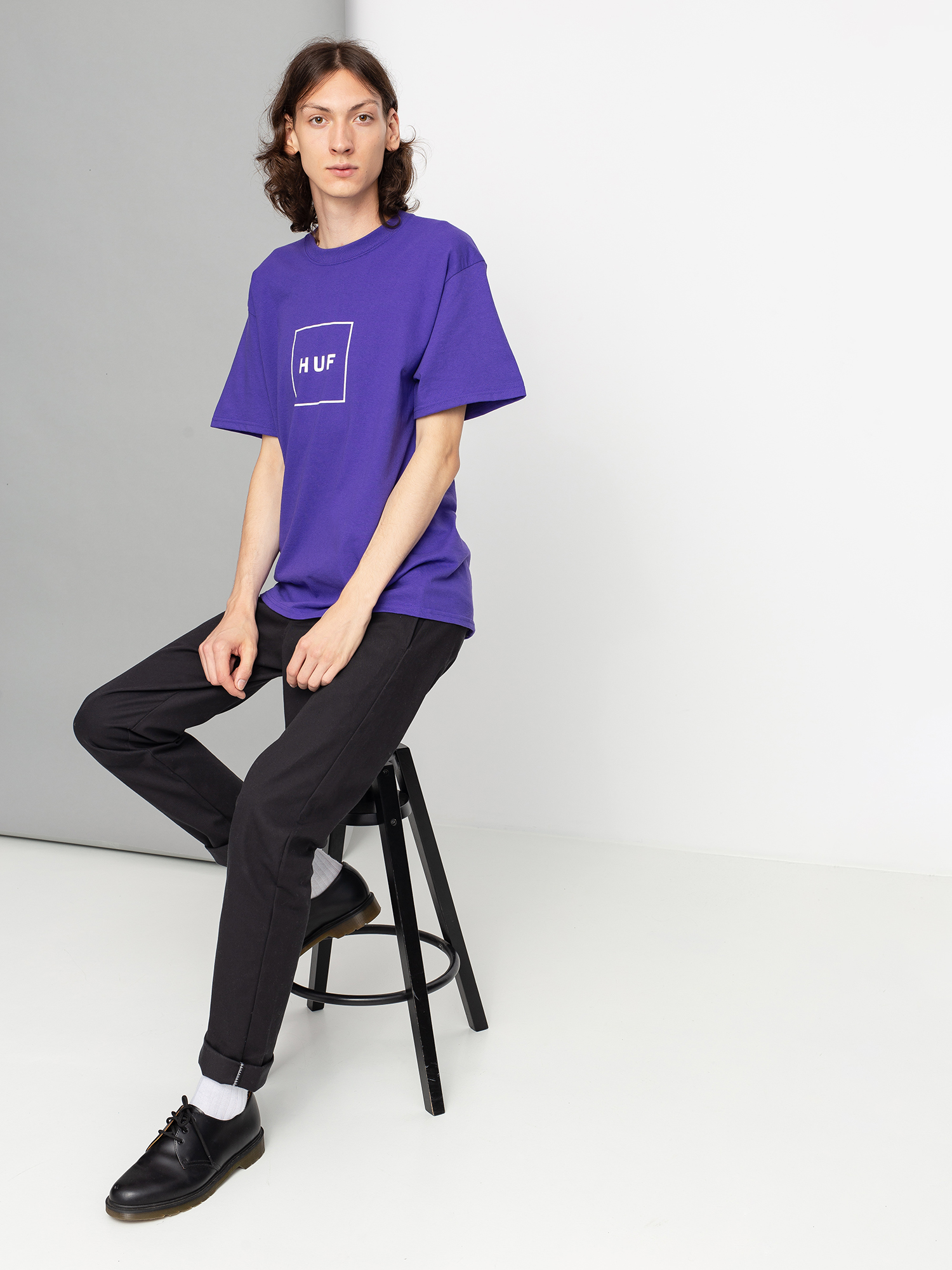 HUF Essentials Box Logo T-shirt - violet (purple)