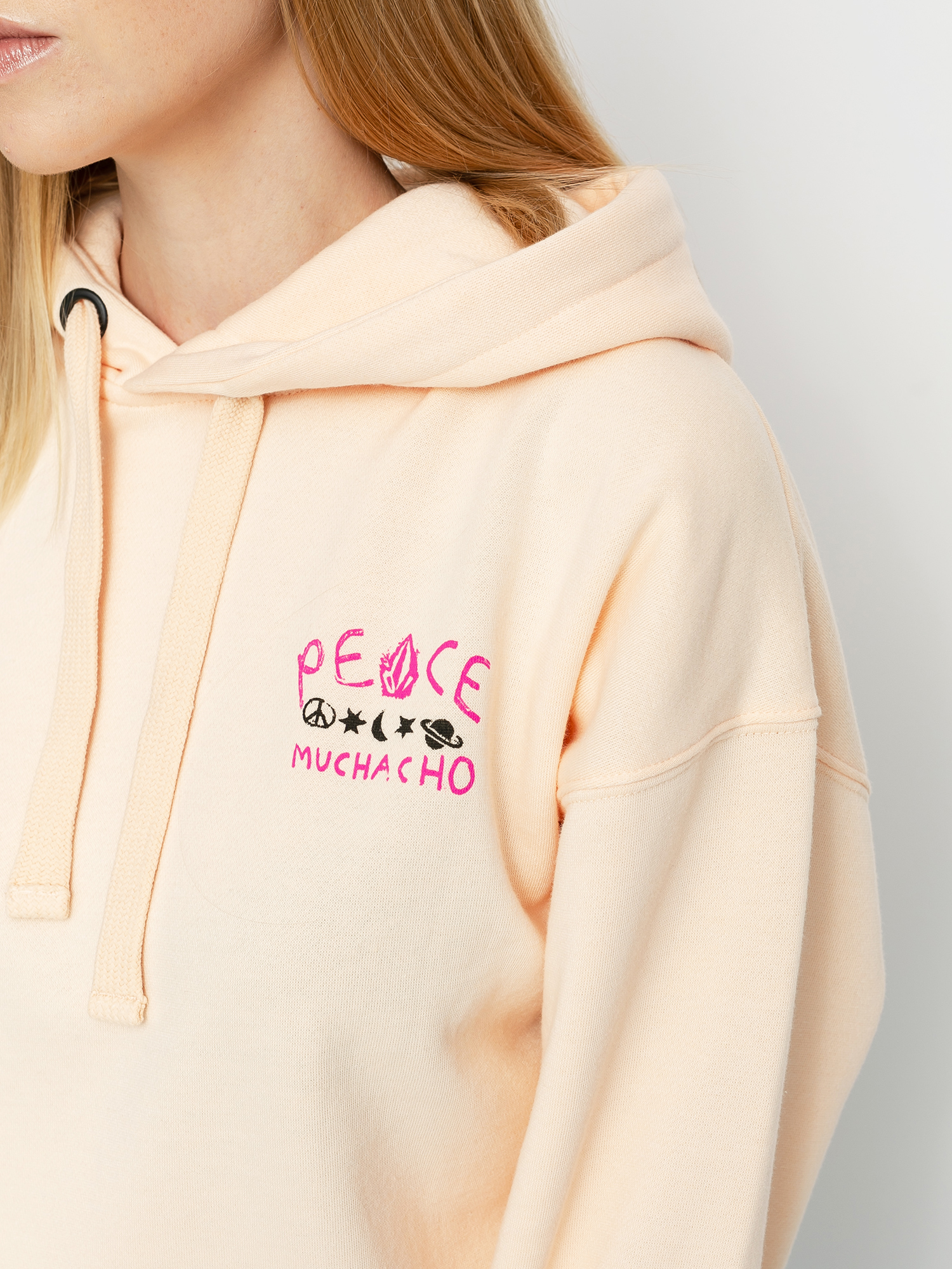 light peach hoodie