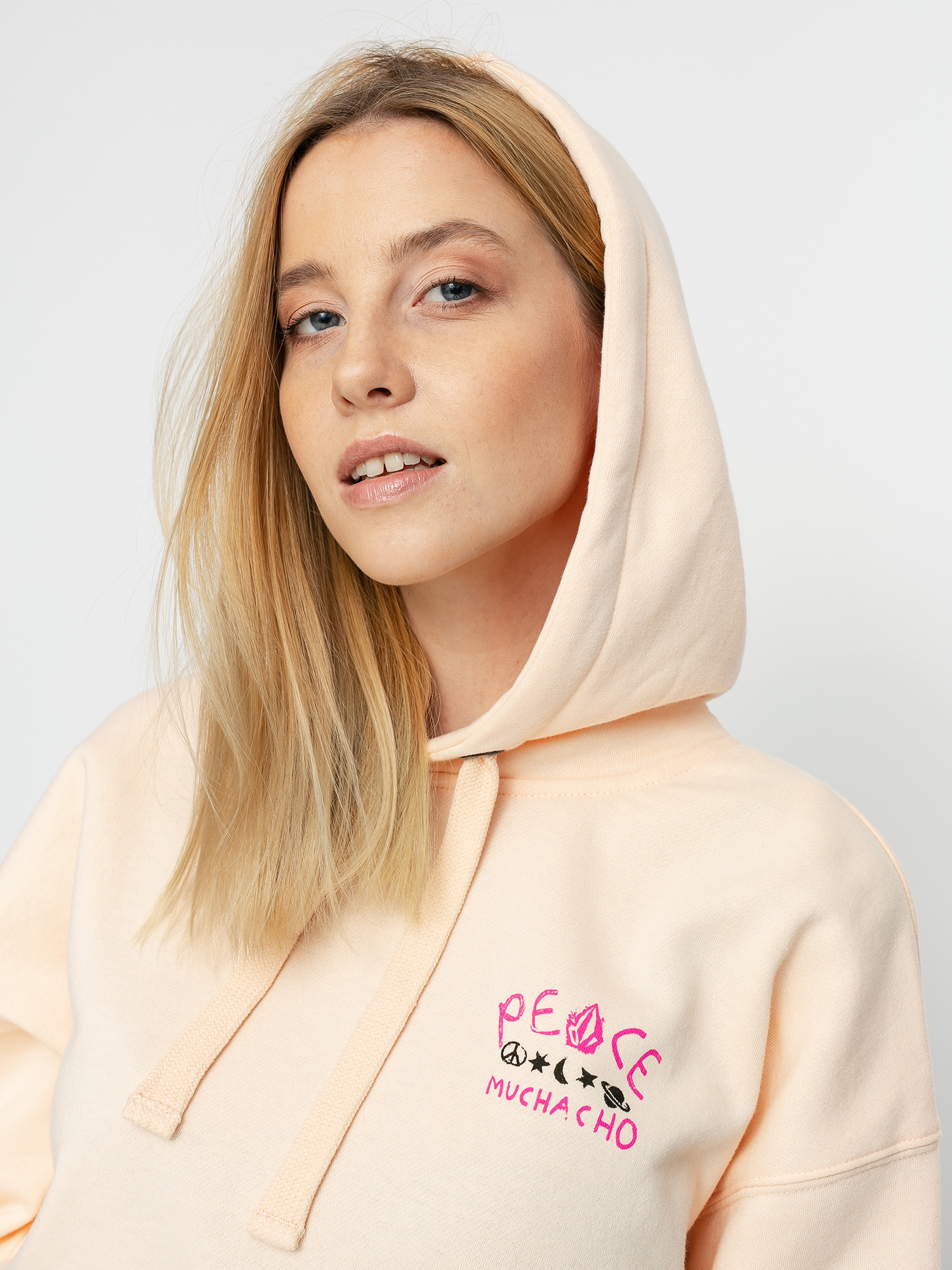 light peach hoodie