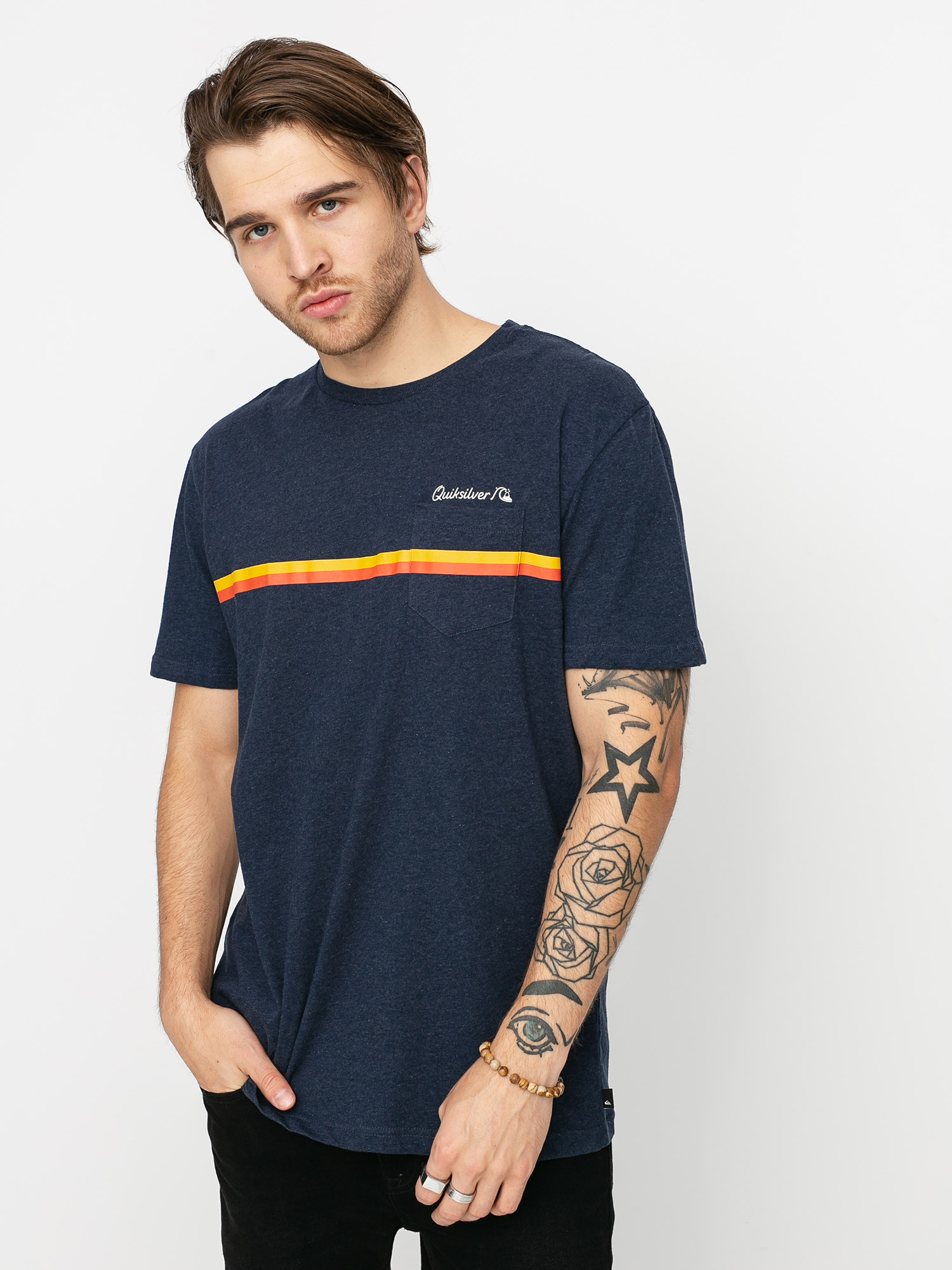 Quiksilver High Piped T-shirt (navy blazer heather)