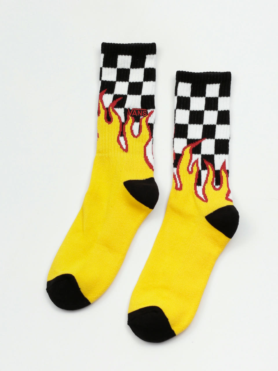 Vans Flame Check Crew Socken (black/white/check flame)