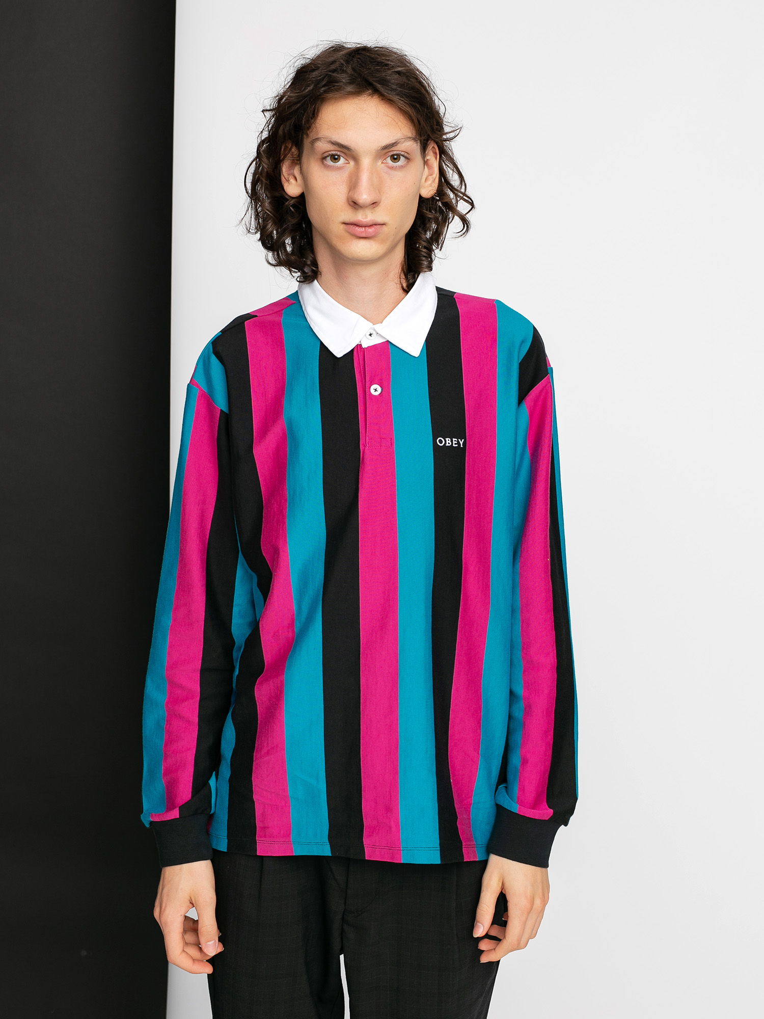 OBEY Side Polo t-shirt (black multi)