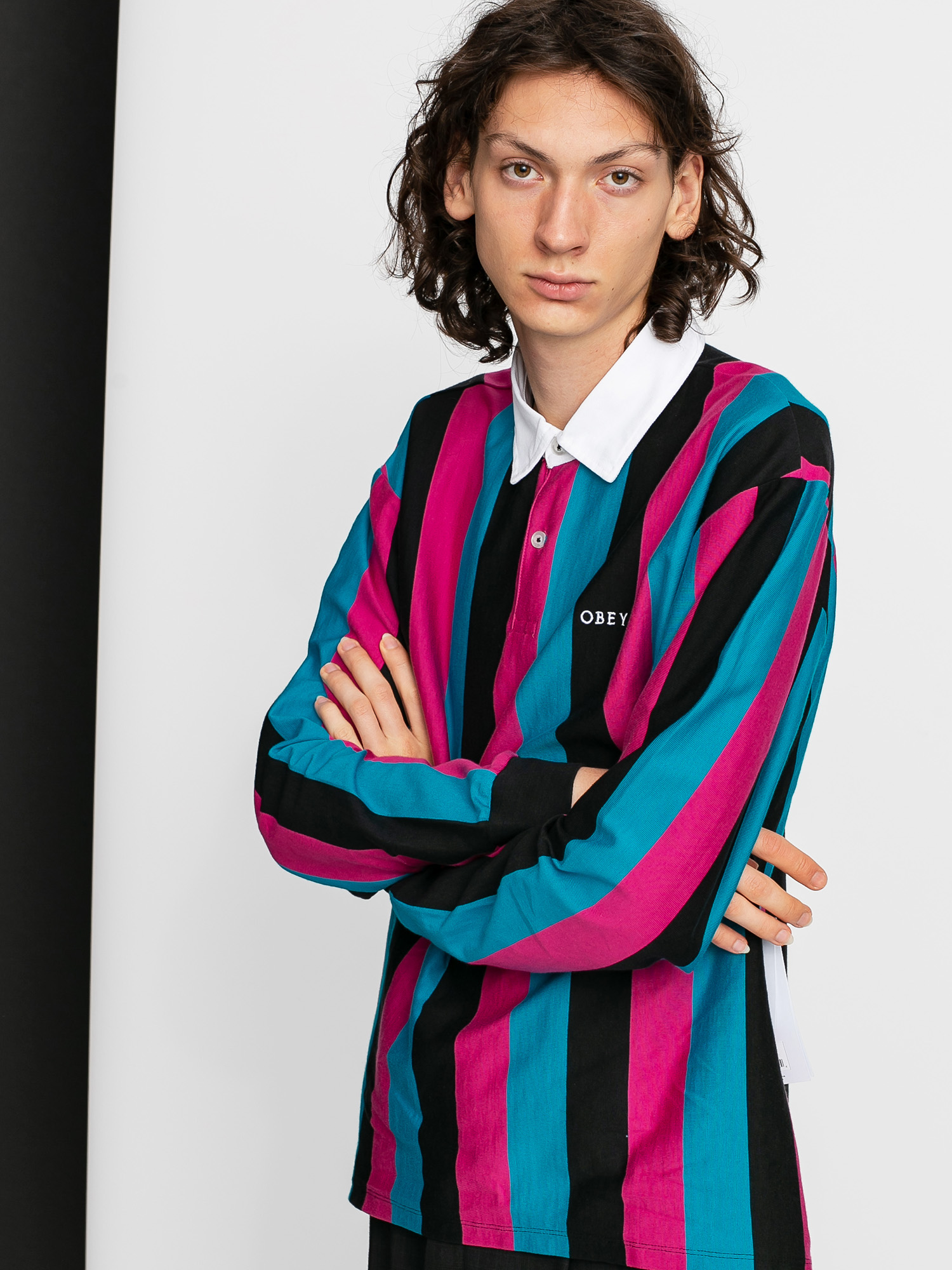 OBEY Side Polo t-shirt (black multi)