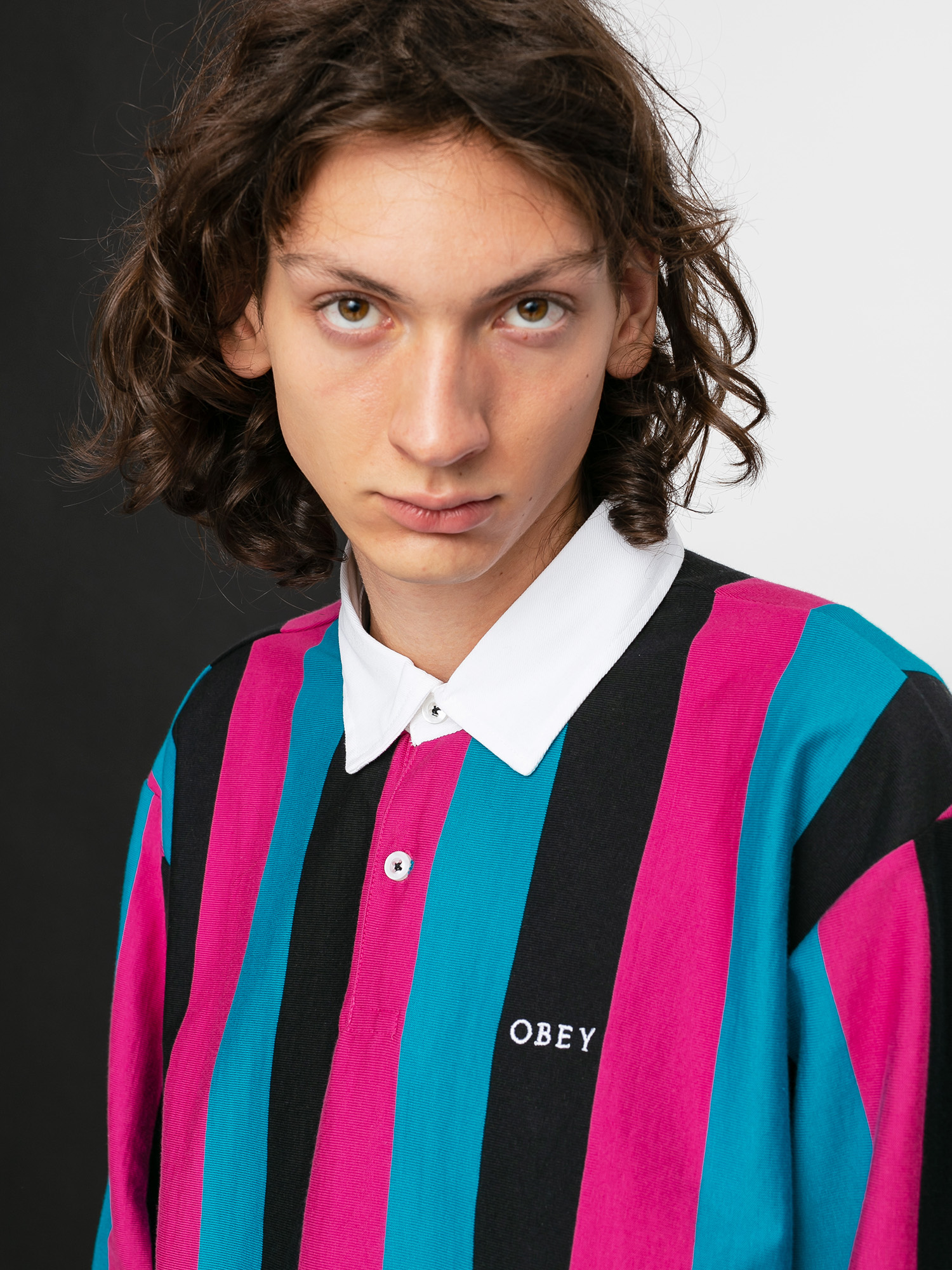 OBEY Side Polo t-shirt (black multi)