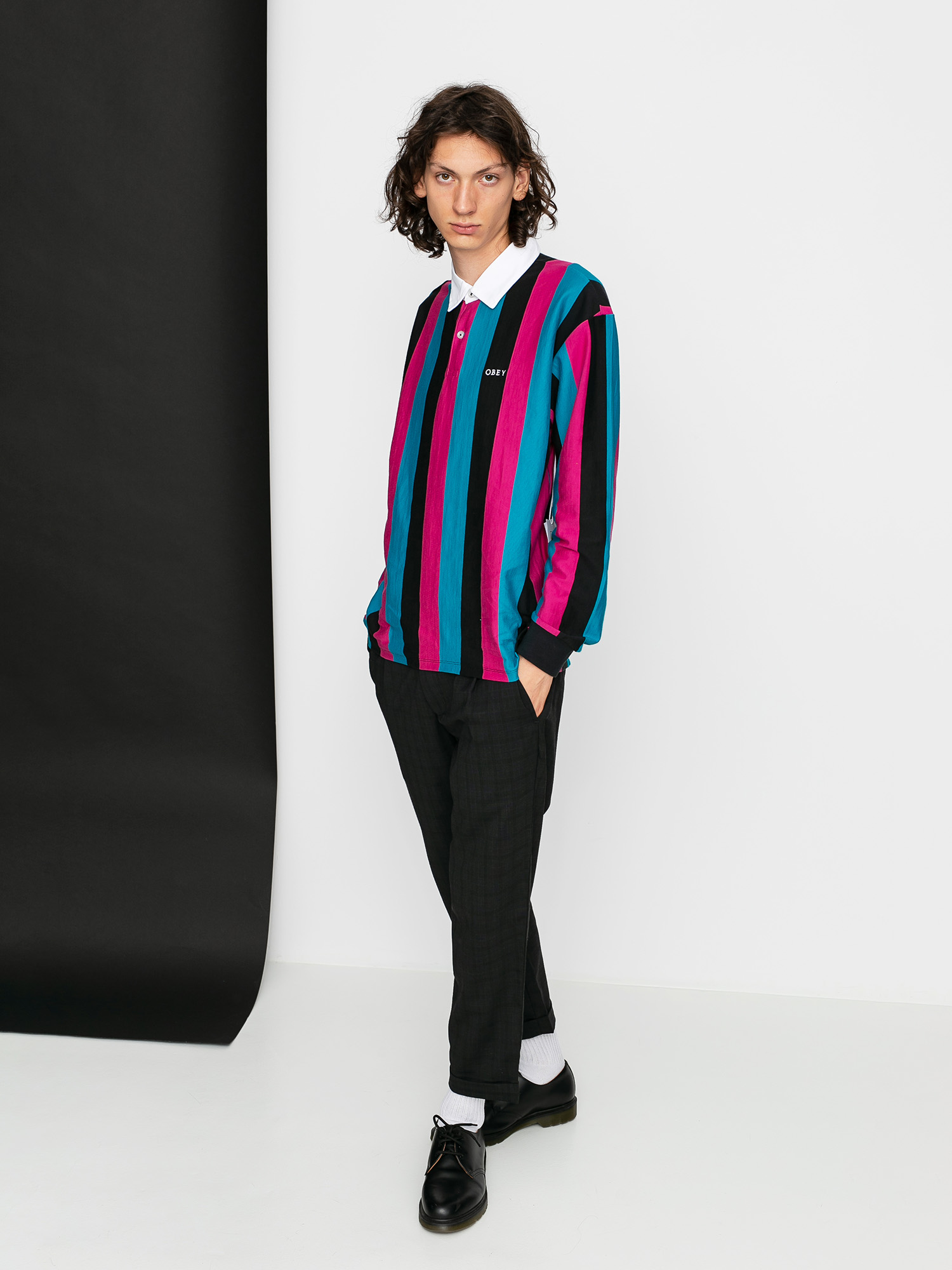 OBEY Side Polo t-shirt (black multi)