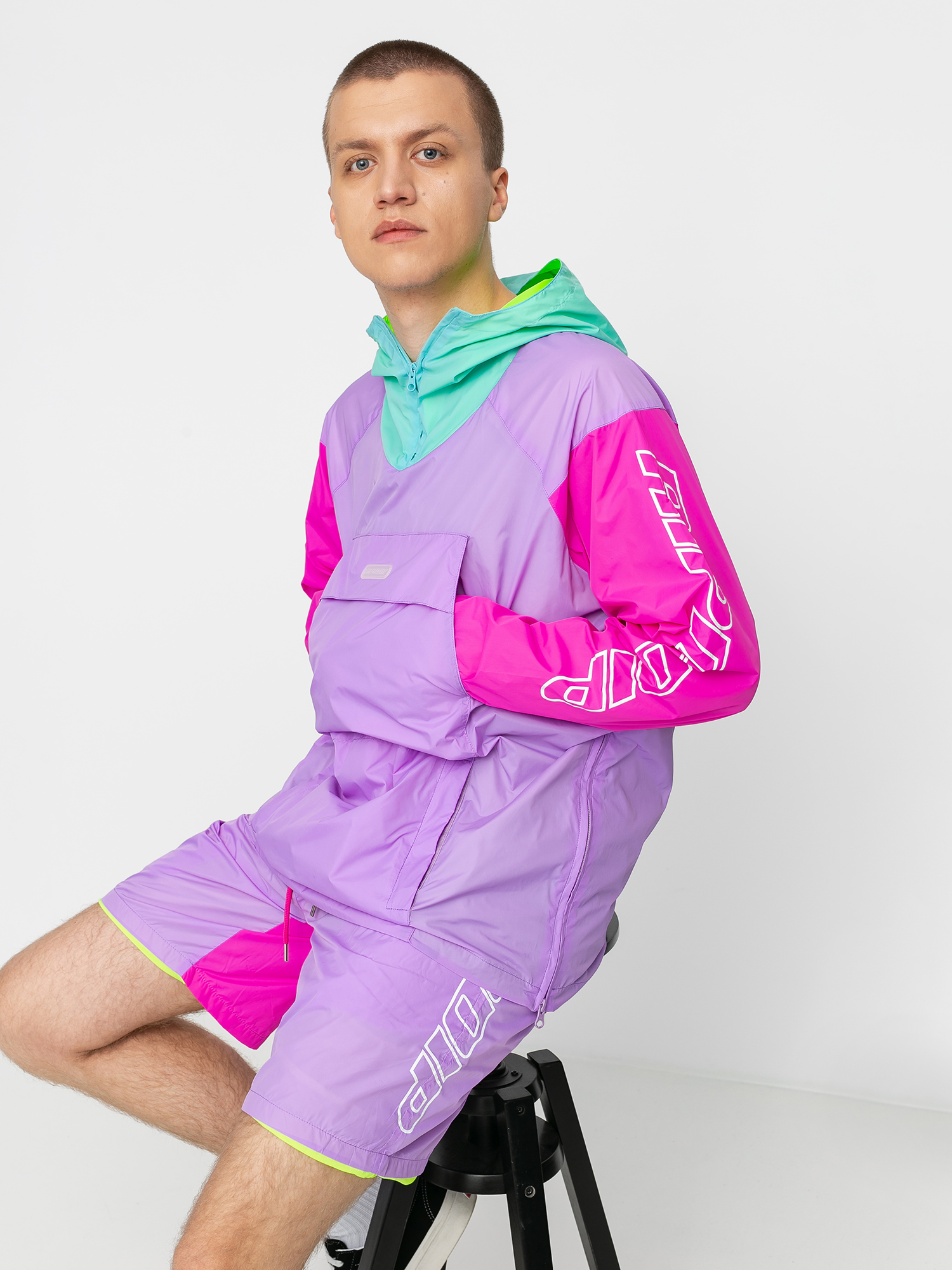 setscale color block hooded jacket