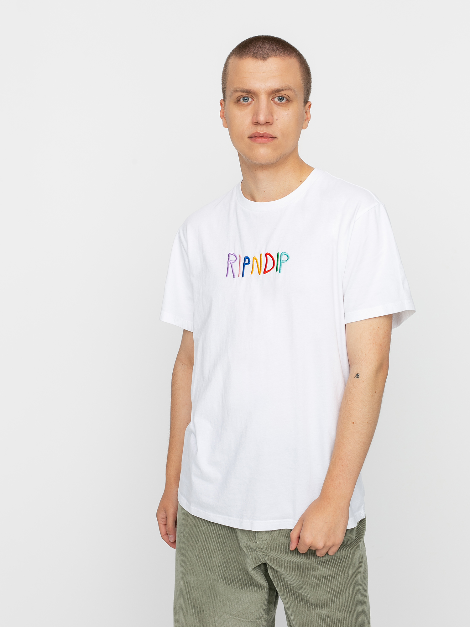 RipNDip Embroidered Logo T-shirt - white (white)