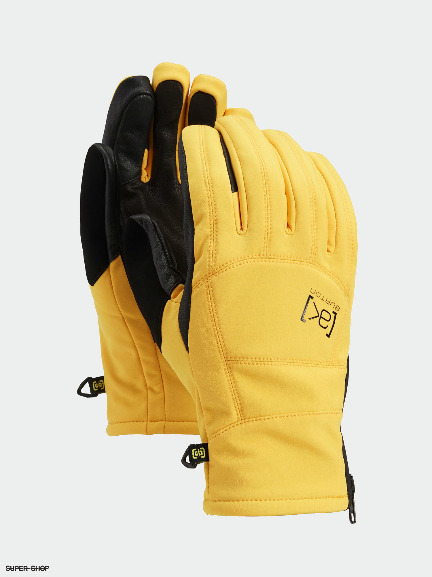 yellow snowboarding gloves