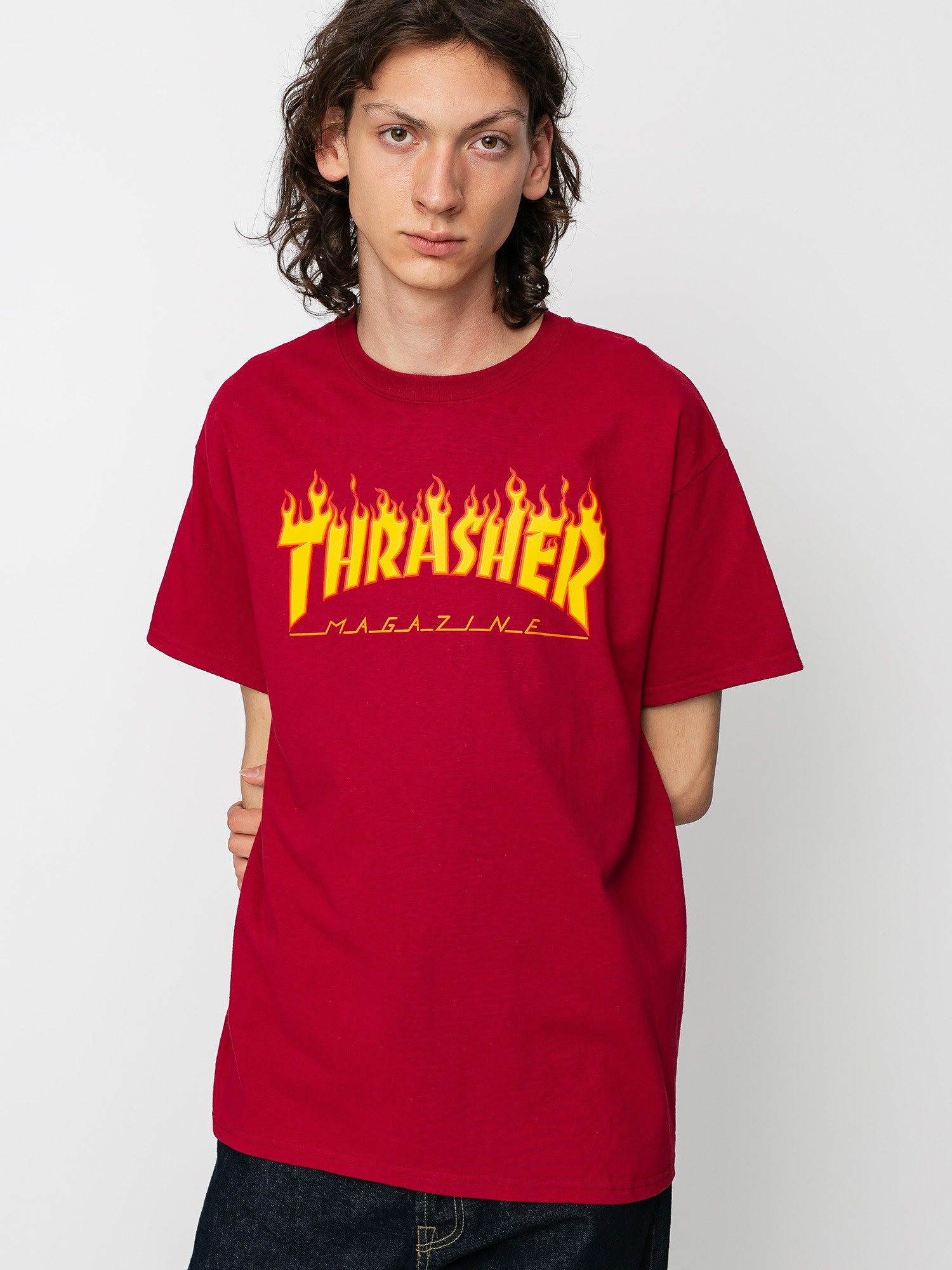 Thrasher Clothing Polos Thrasher Thrasher Flame T-shirt Red