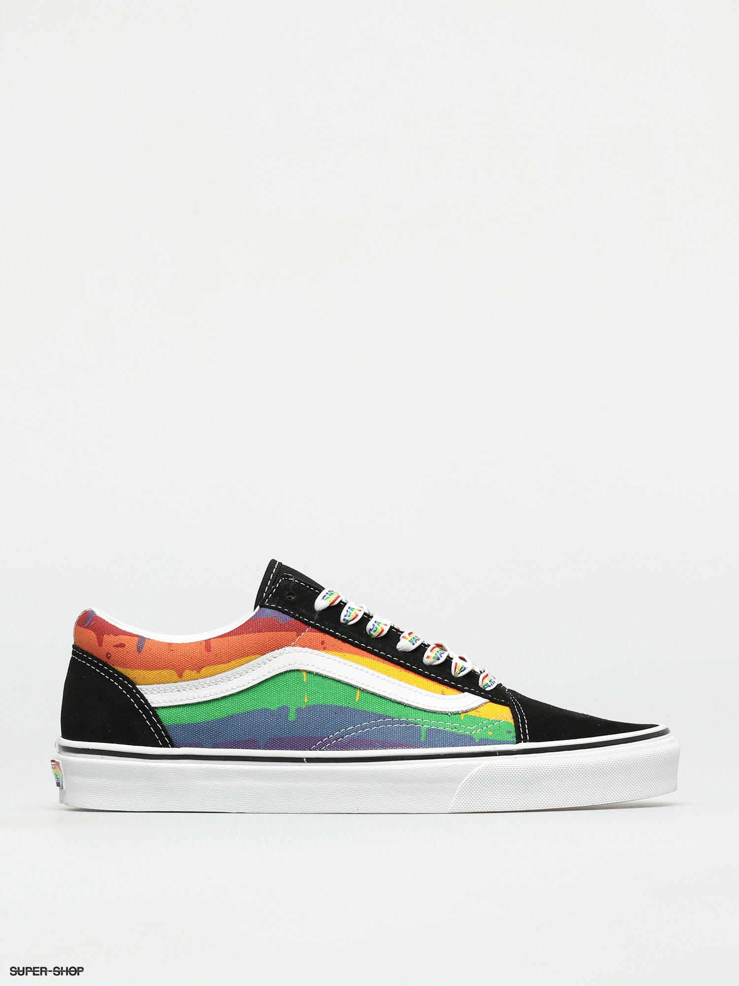 Old skool white rainbow vans best sale