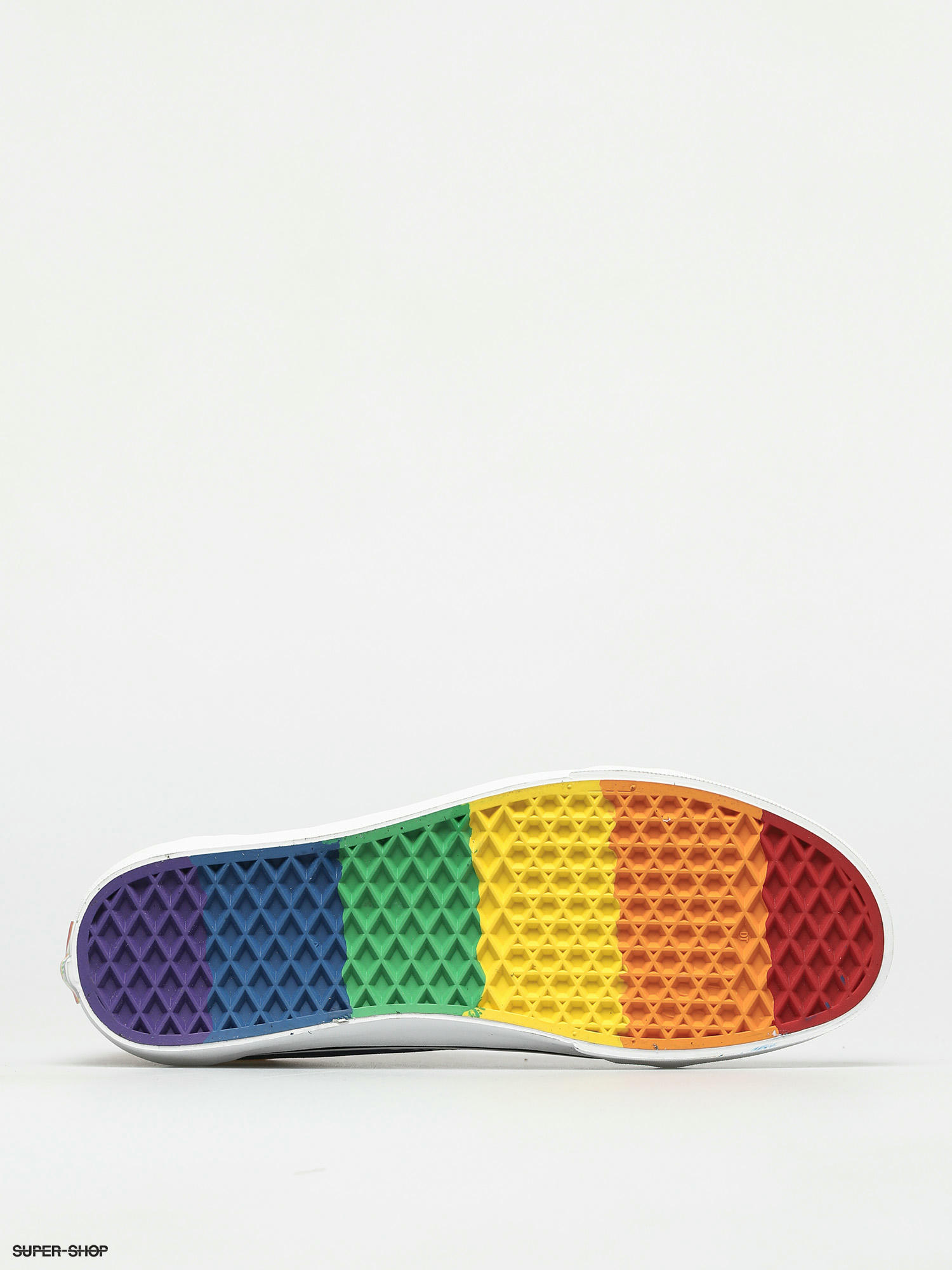 White vans 2024 rainbow bottom