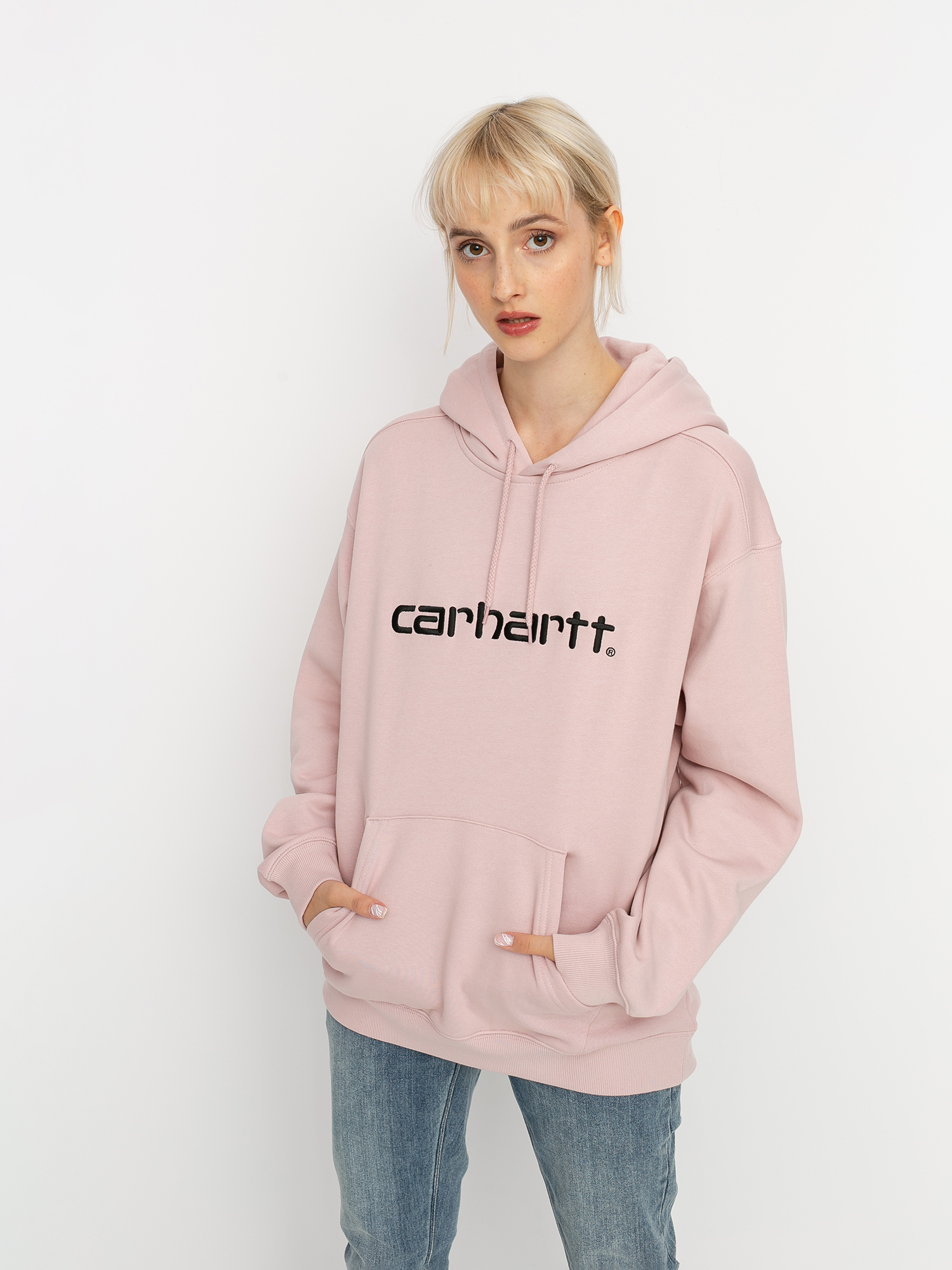 pink carhartt sweatshirt