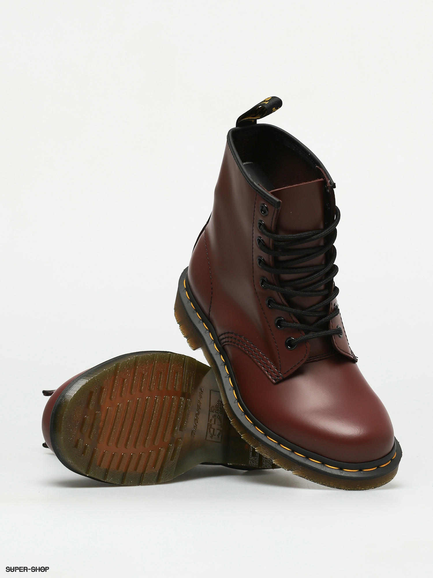 cherry red dr martens shoes