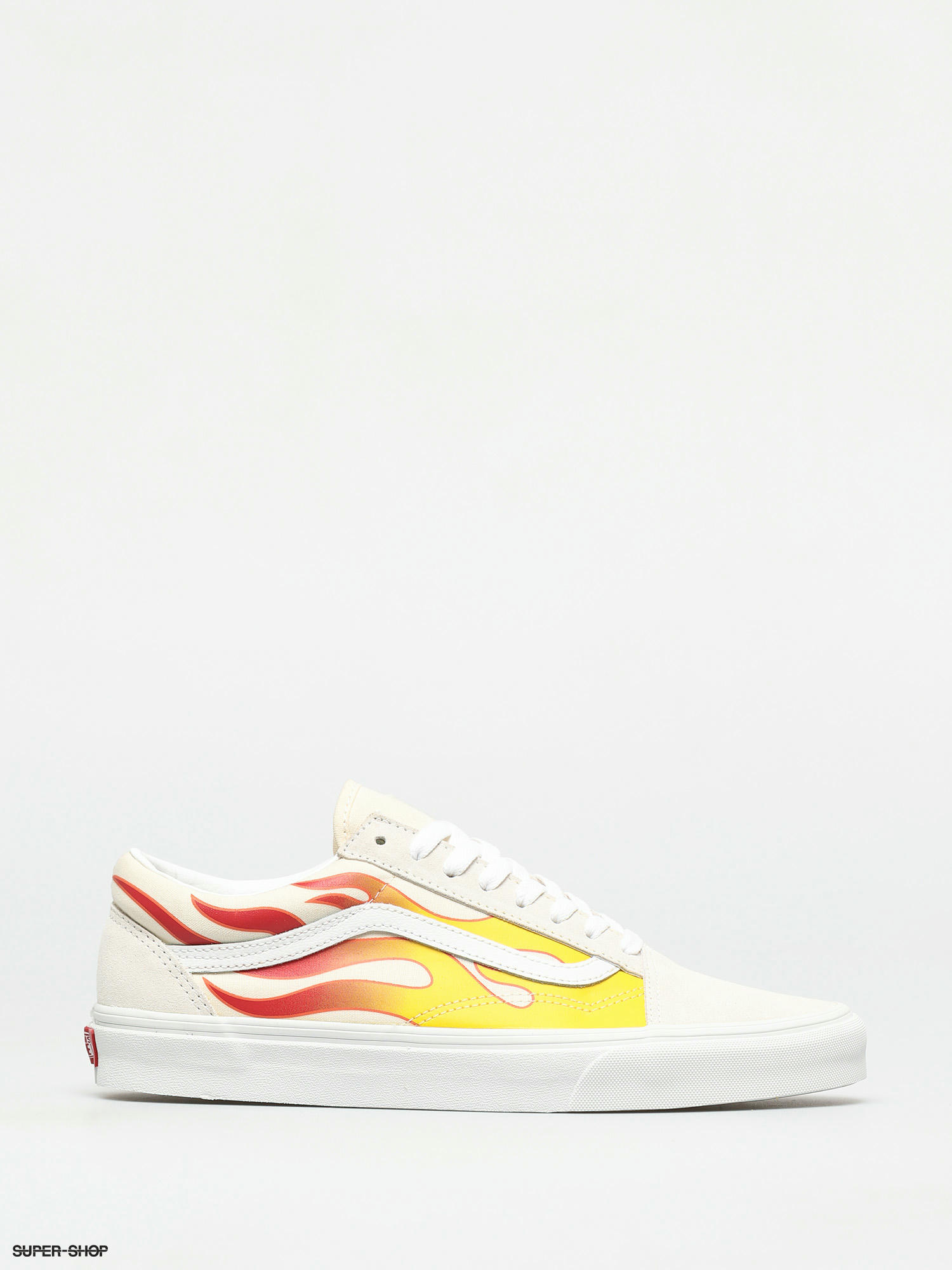 vans white flame shoes