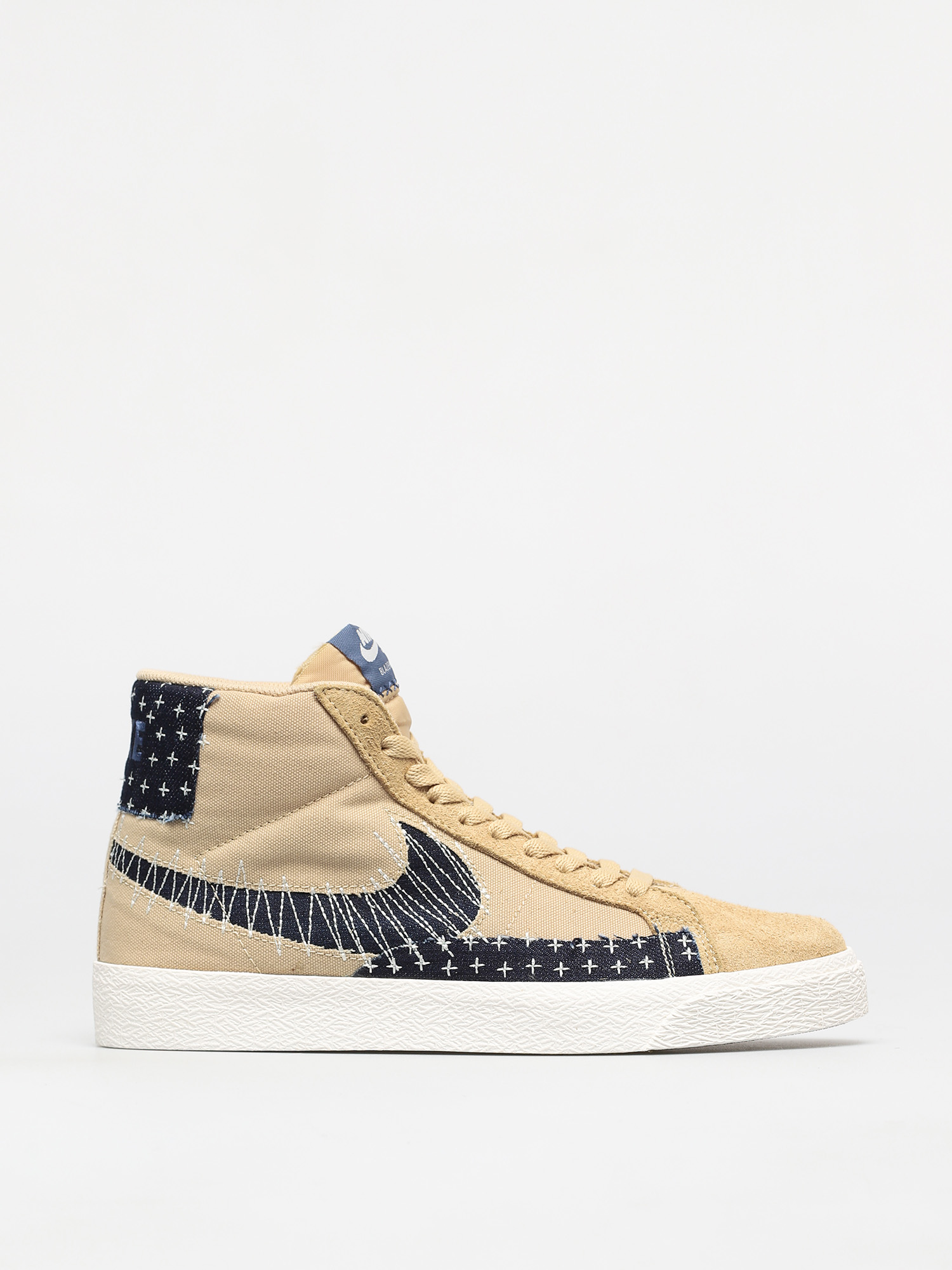 Nike Sb Zoom Blazer Mid Premium Shoes Sesame Mystic Navy Sail Gum Light Brown