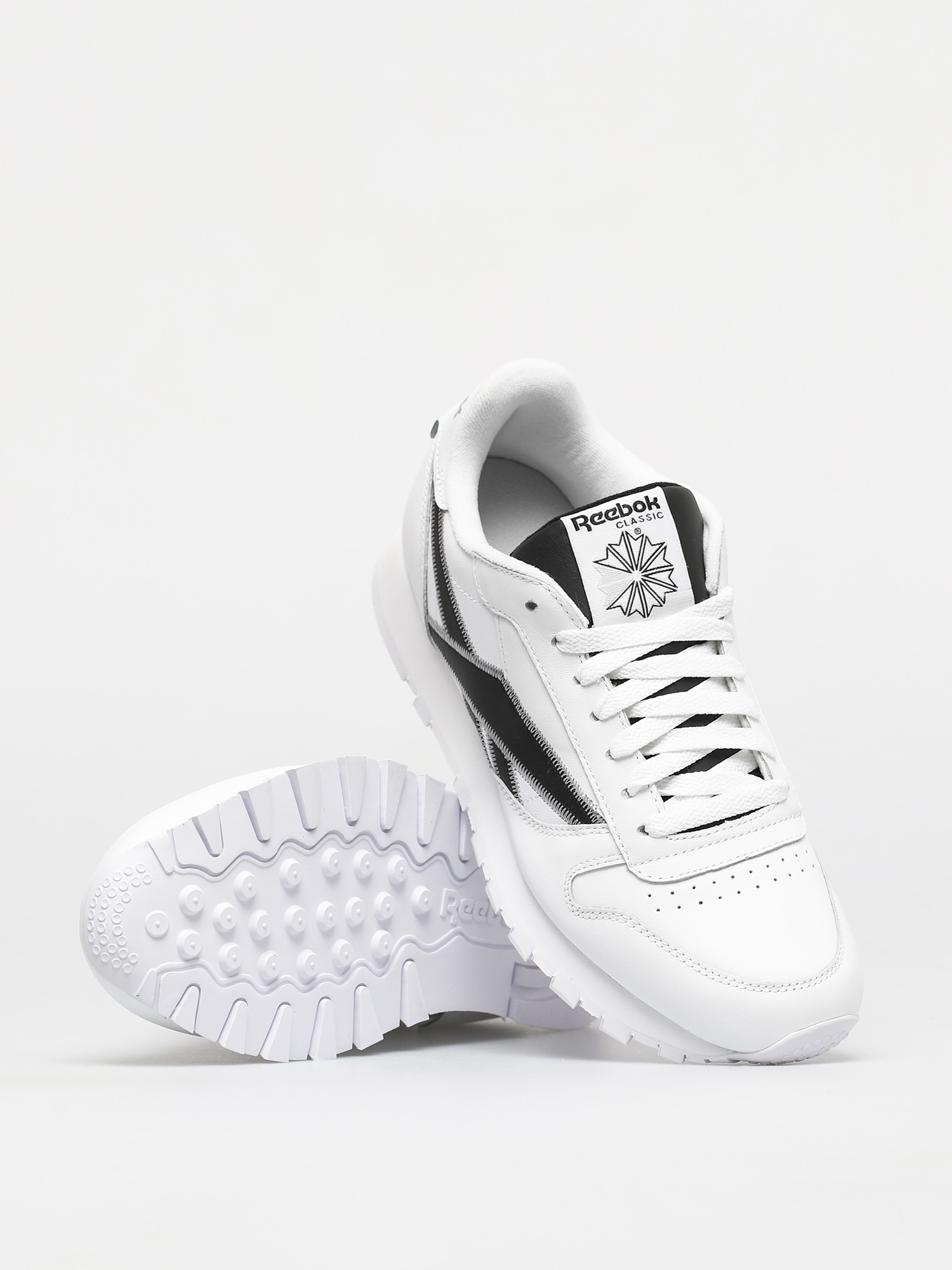 Reebok Classic Leather Shoes (white/black/msilve)