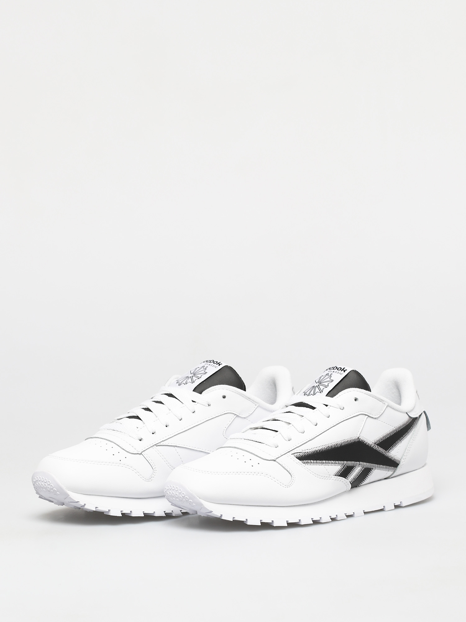 Reebok Classic Leather Shoes (white/black/msilve)