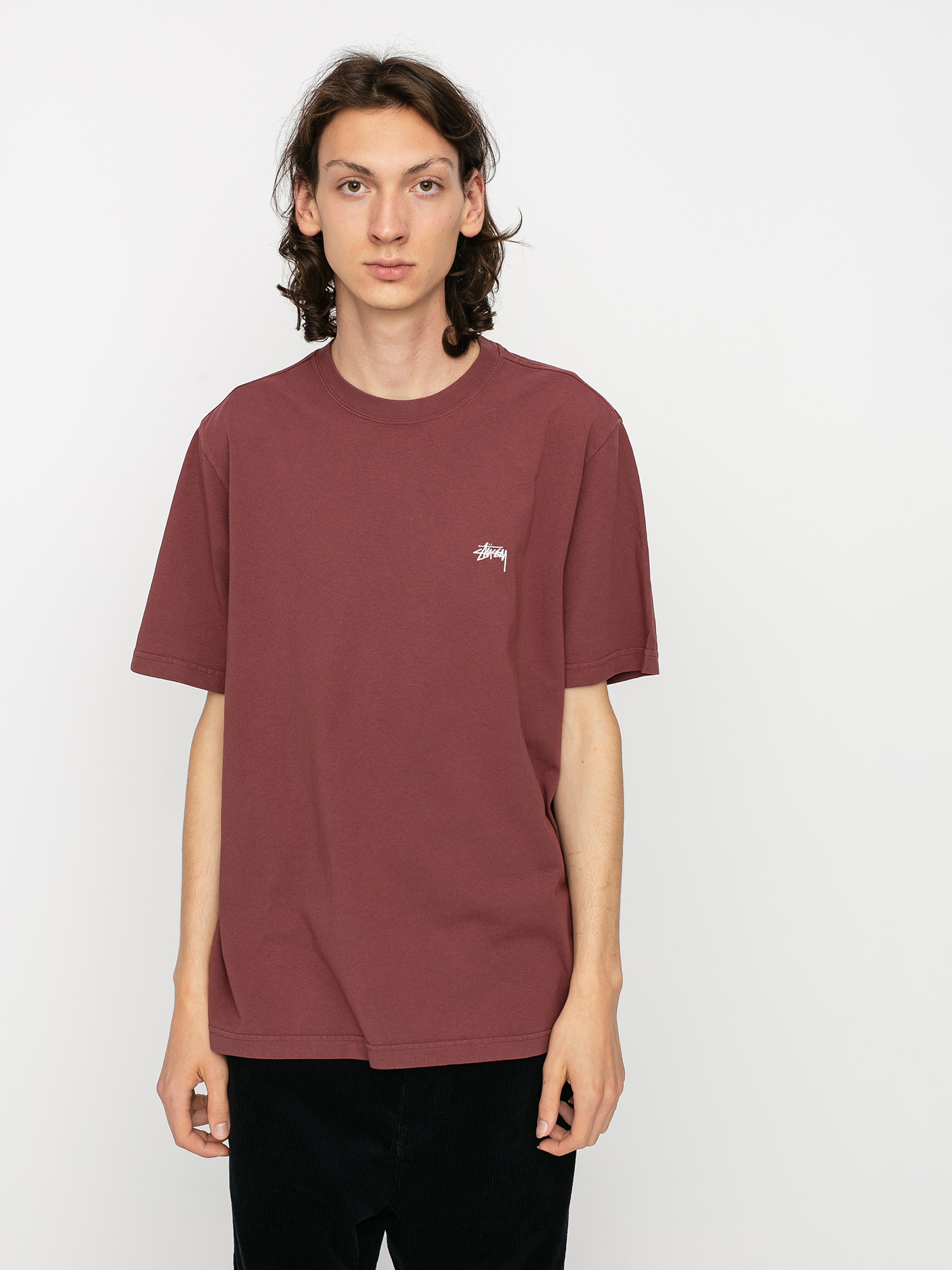 Stussy Stock Logo T-shirt (burgundy)