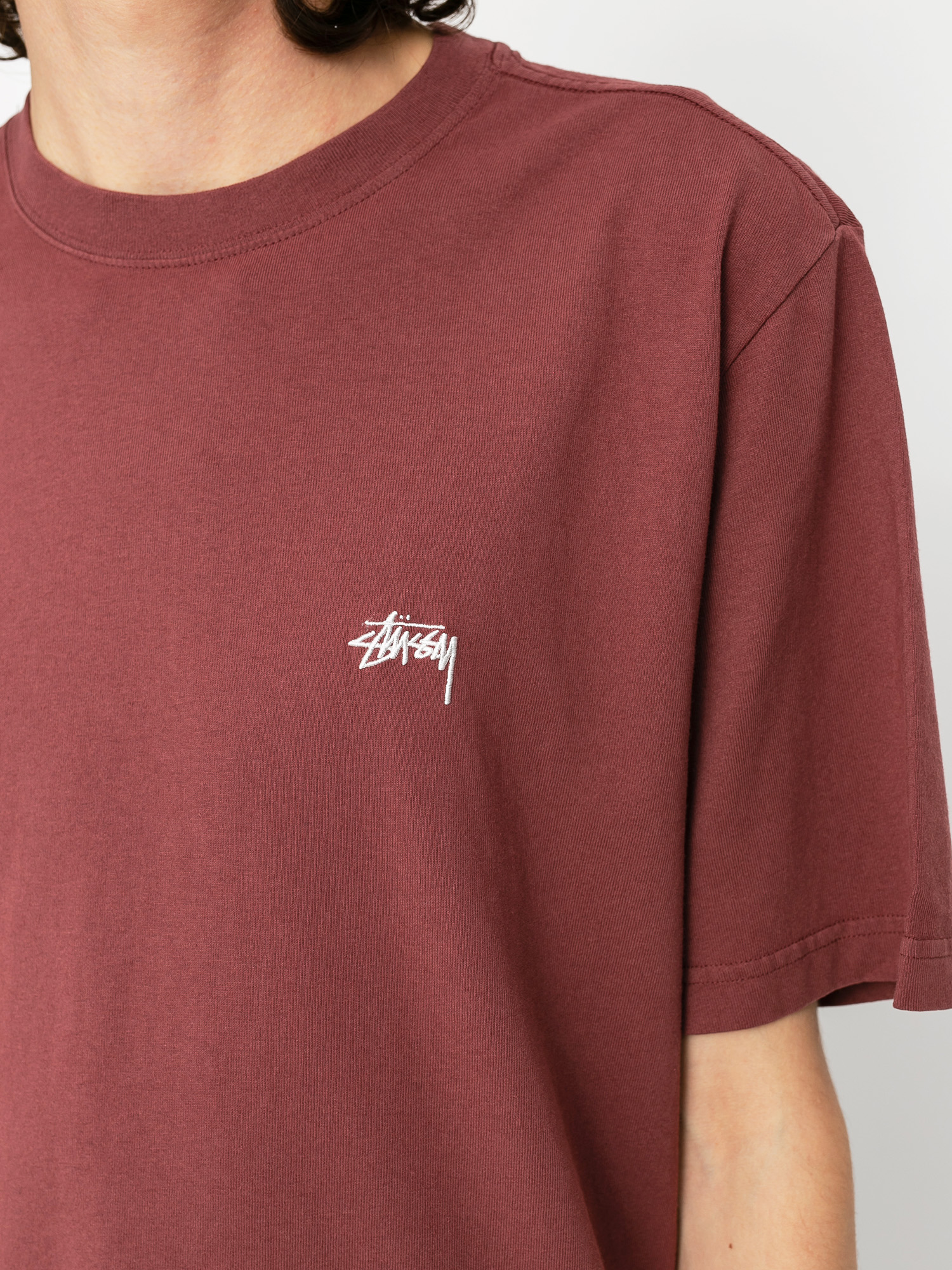 Stussy Stock Logo T-shirt (burgundy)