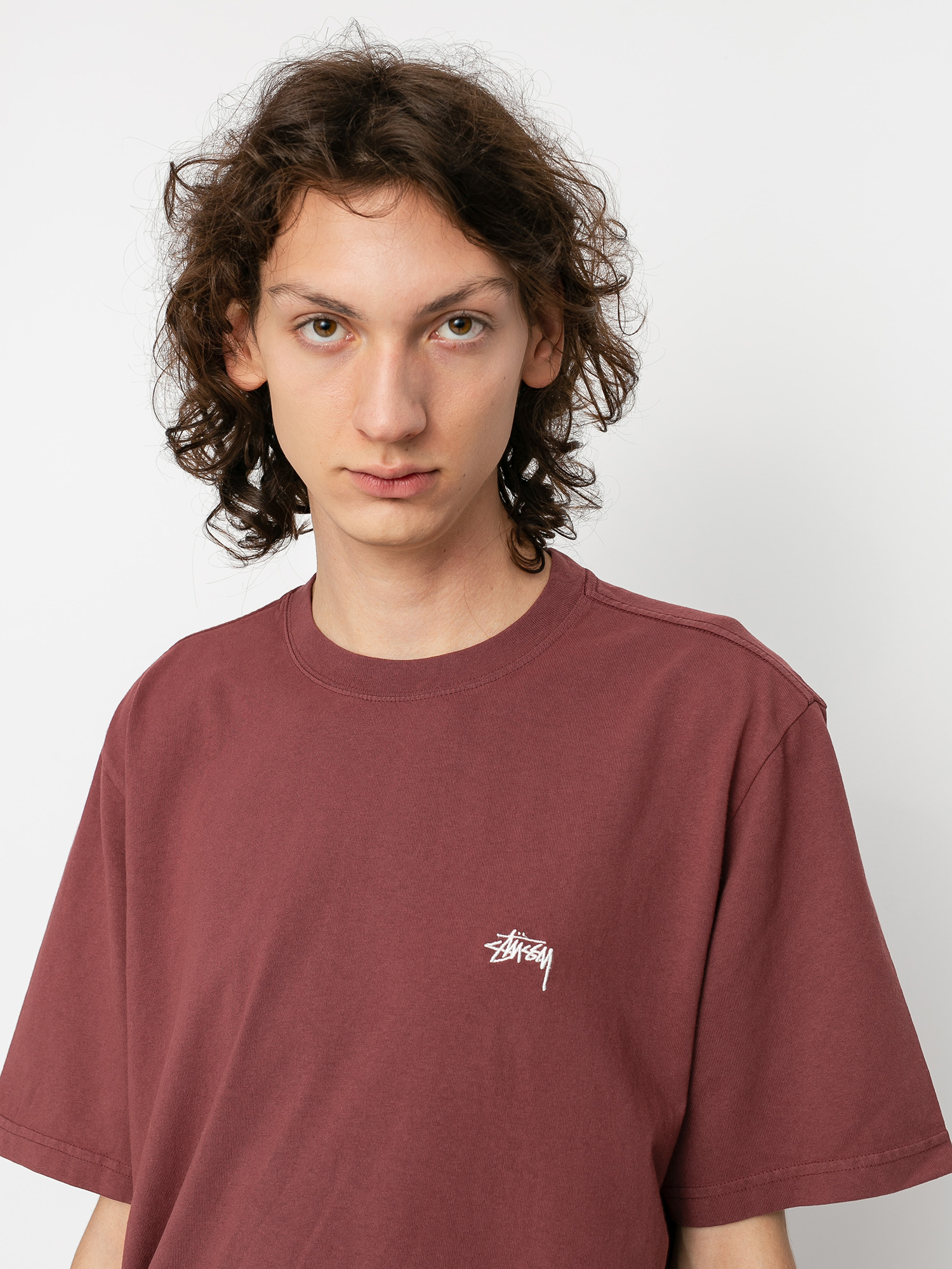 Stussy Stock Logo T-shirt (burgundy)