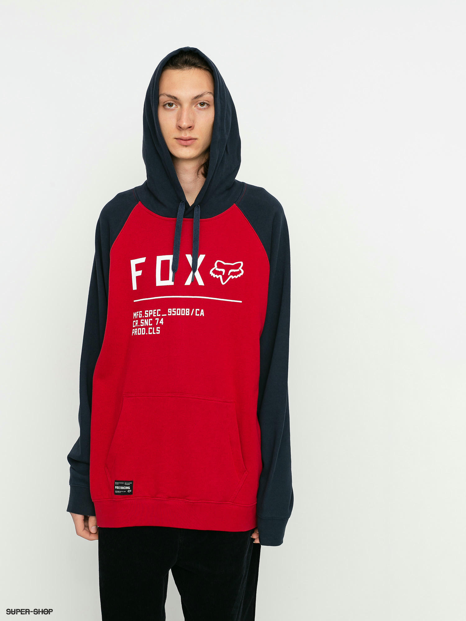 red white and blue fox hoodie