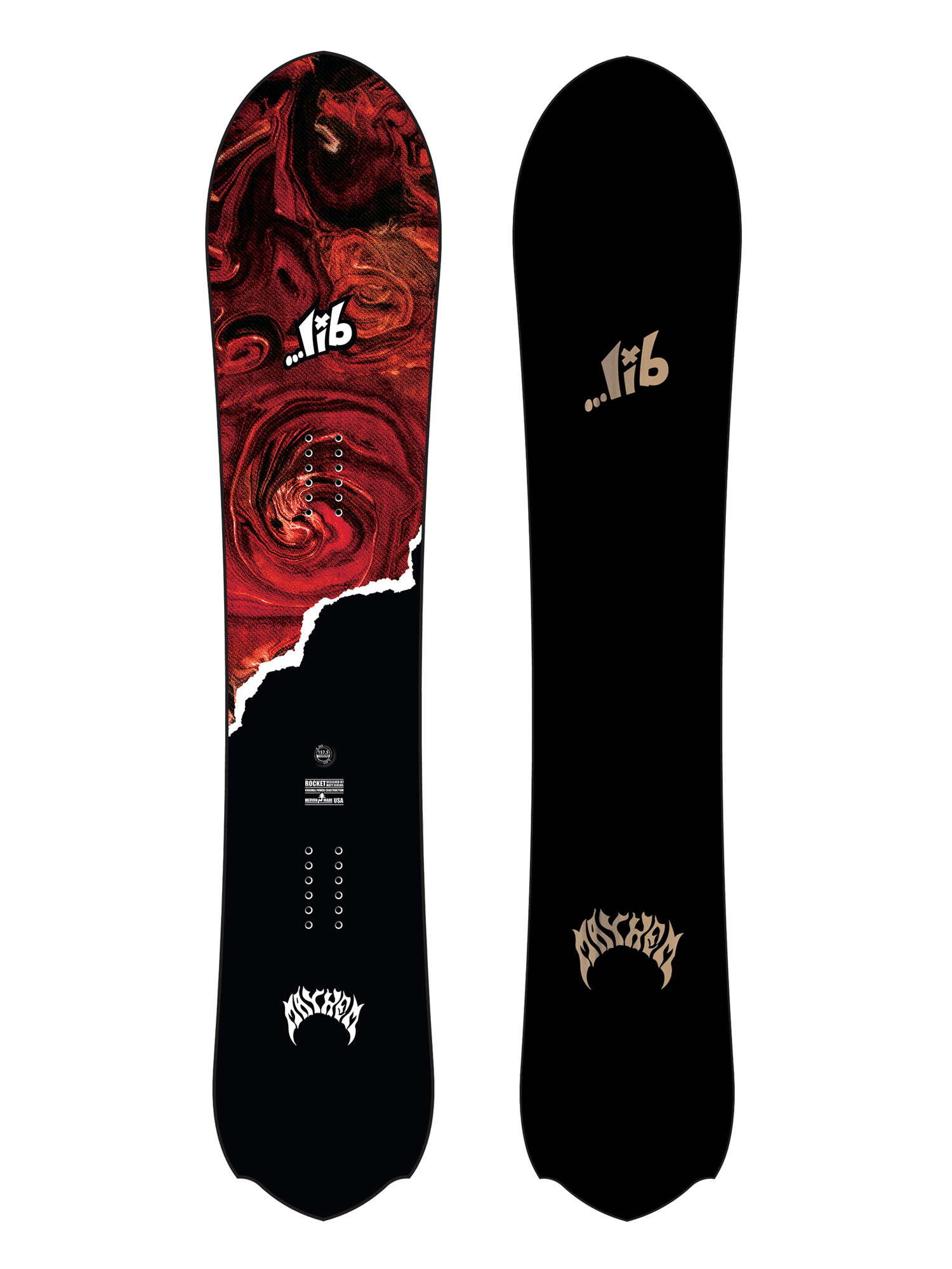 Mens Lib Tech Lost Rocket Snowboard (black/red)