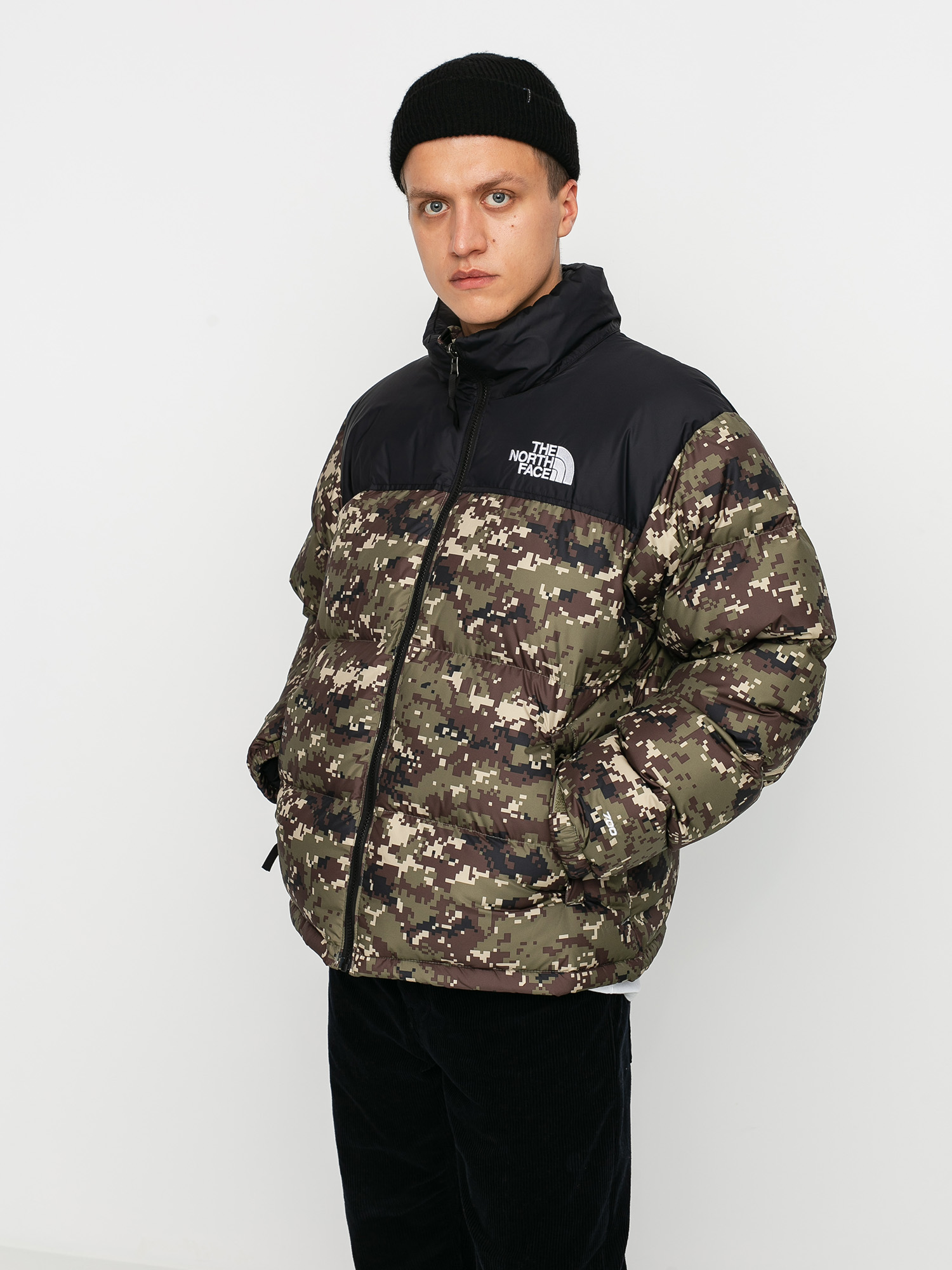 The North Face 1996 Retro Nuptse Jacket (burnt olive green ux digi camo print)