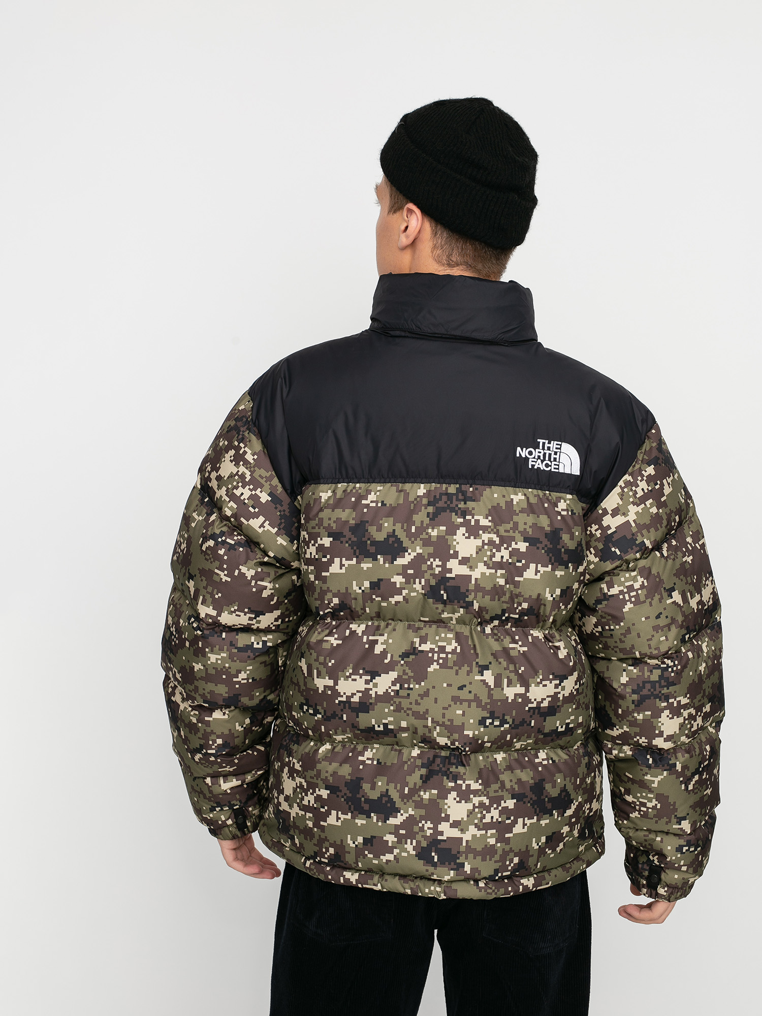 The North Face 1996 Retro Nuptse Jacke Burnt Olive Green Ux Digi Camo Print